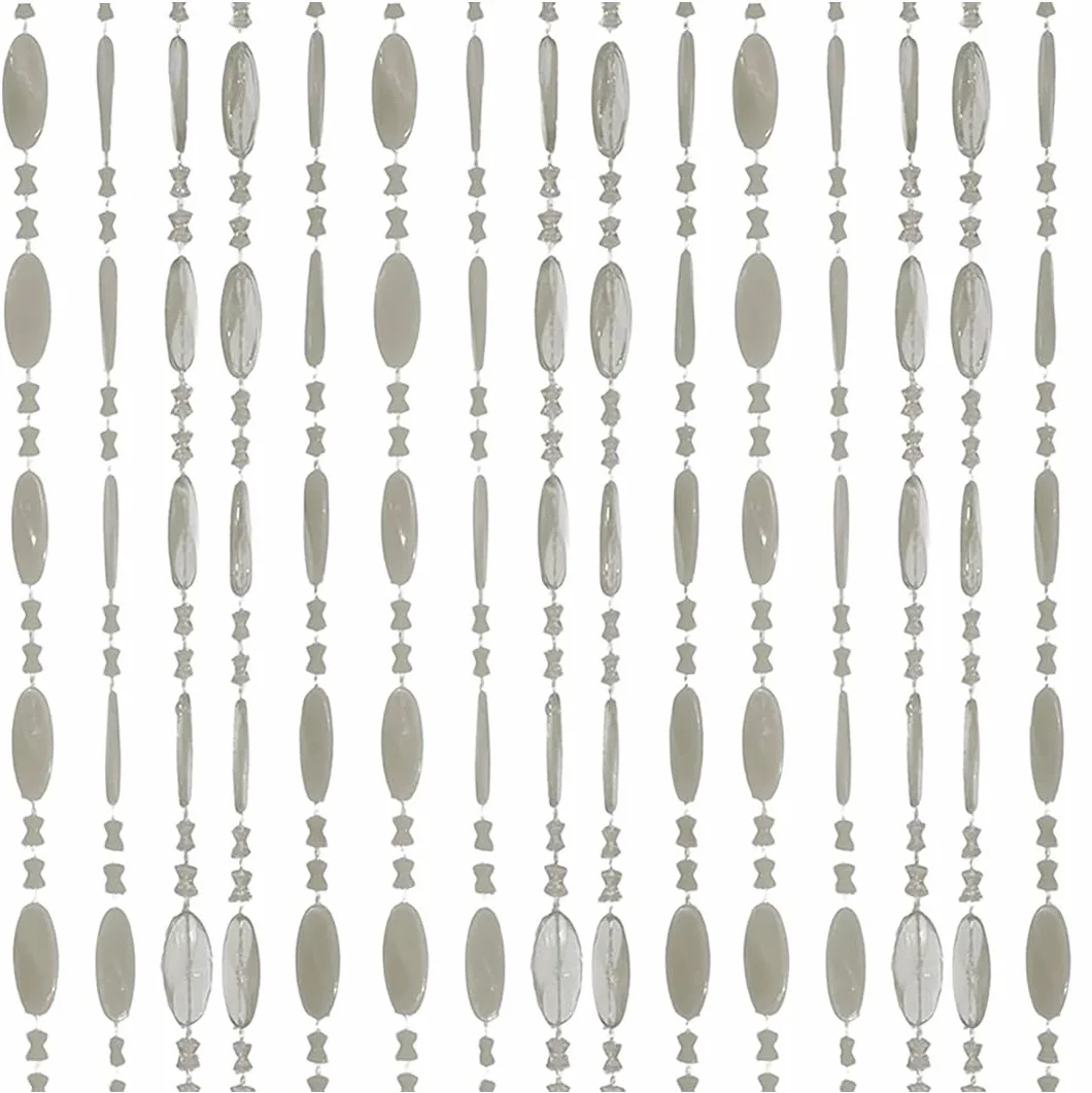 653909 Tenda a Perline, Bianco Ghiaccio, 100x220 o 230x120 cm, con Supporto in Alluminio, per Porta Balcone Finestra Terrazzo Scaccia Mosche Zanzare Insetti (ghiaccio, 100x220)
