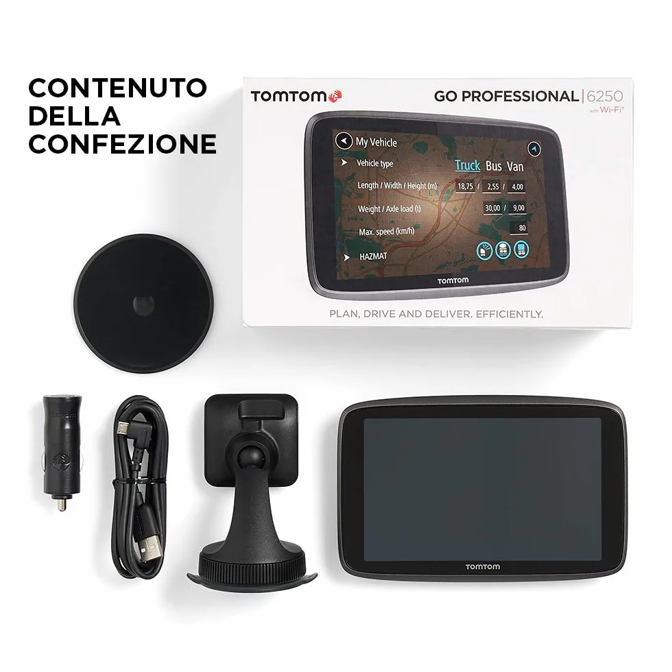 TomTom GO Professional 6250 Navigatore Satellitare per Camion 6" Mappa Europa WiFi SIM