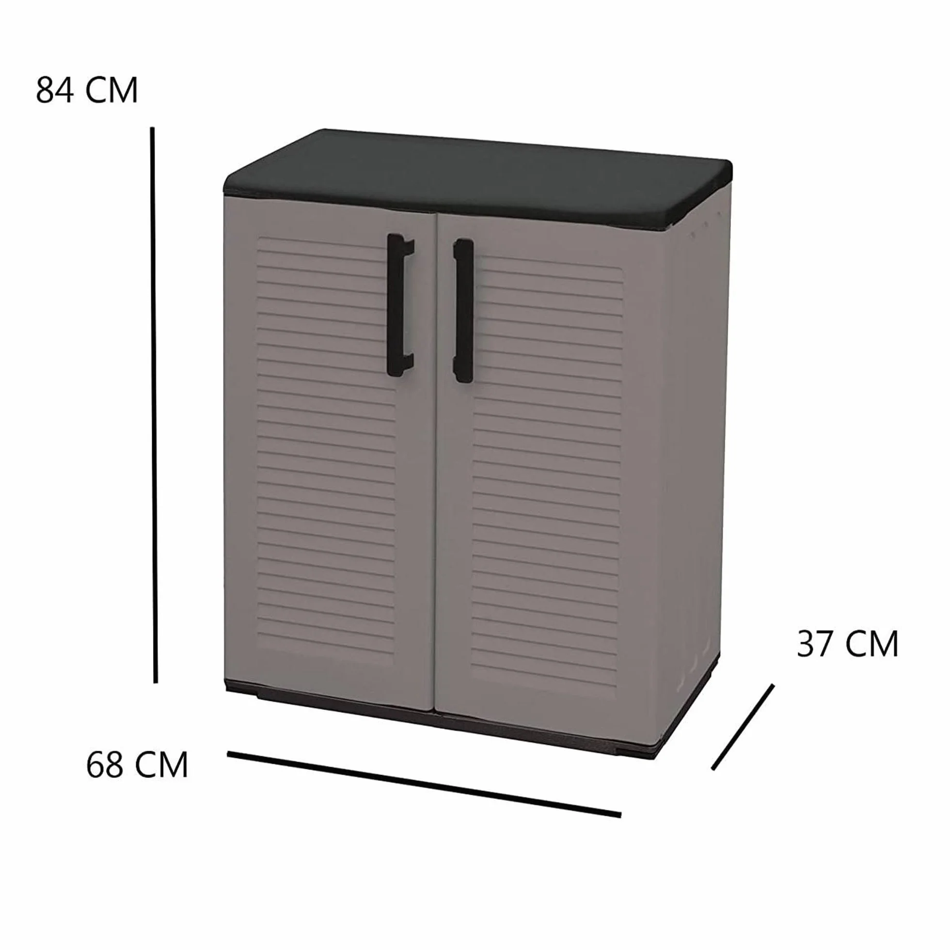 Armadio da esterno Mol Dmora 68x37h84 cm Grigio e Nero