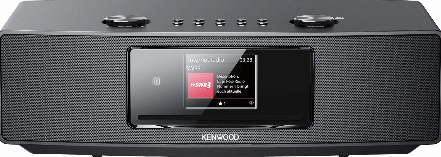 KENWOOD Radio DAB WiFi CR-ST700SCD, Radio Digitale DAB+ WiFi, Wyświetlacz 7,1 cm, Orologio Radiosveglia, Odtwarzacz CD, USB, Czarny
