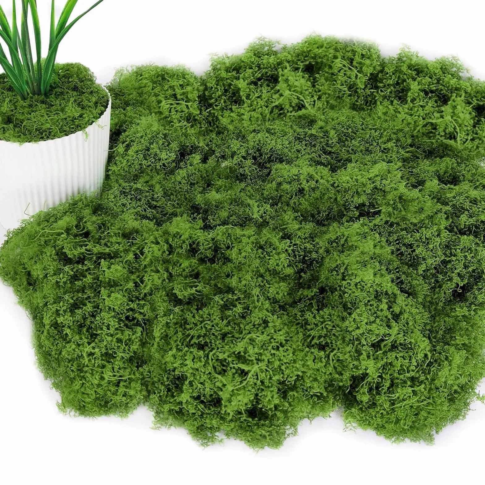 Schiuma naturale 100 g, dislanda artificiale per fai da te, falso tappeto erboso esterno, morbido e realistico riutilizzabile, per composizioni floreali, lavori manuali, verde scuro