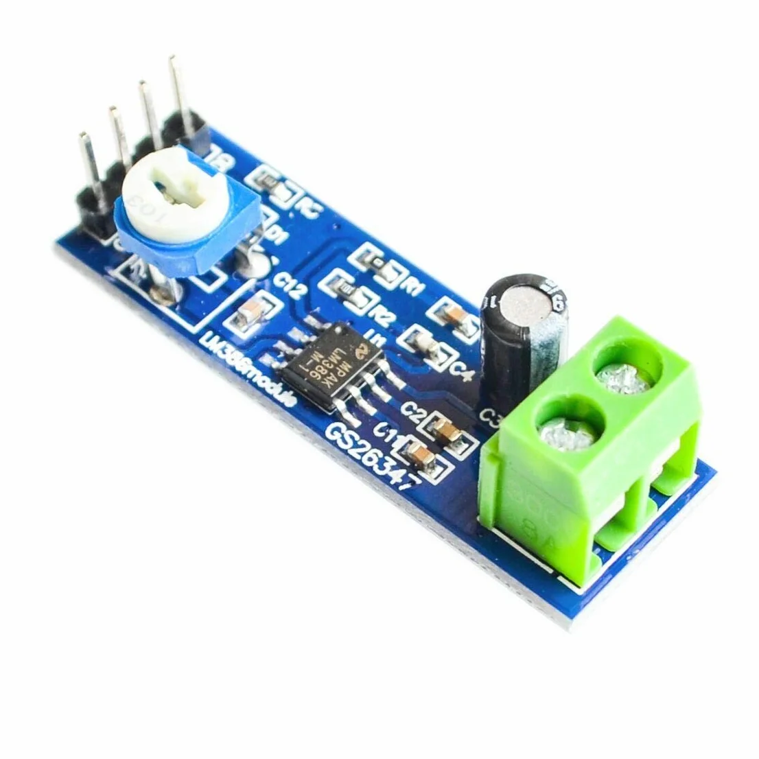 LM386 Audio Amplifier Module 200 Times 5V-12V 10K Resistance
