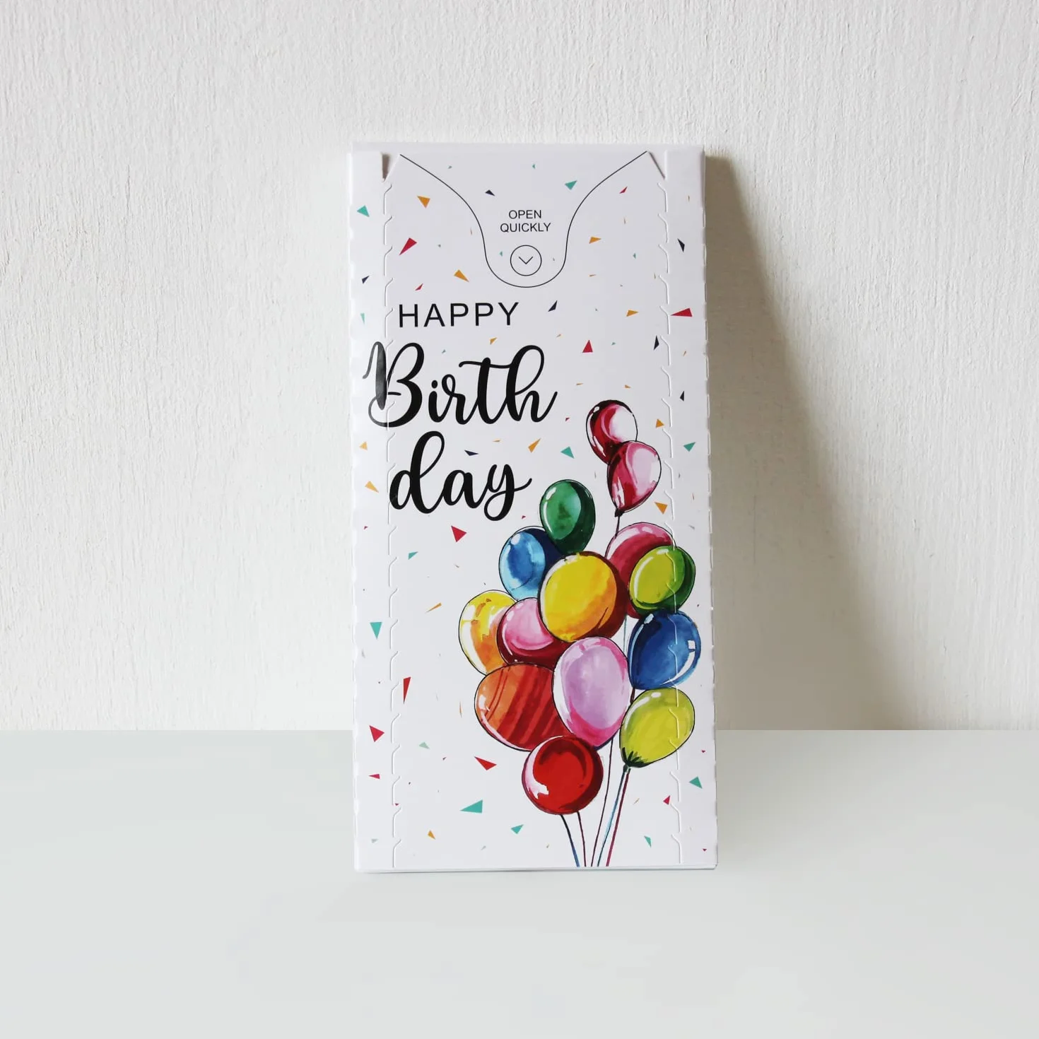 Notta&Belle Biglietto di Auguri Esplosivo Coriandoli Happy Birthday Bianco Palloncini Buon Compleanno Sorpresa