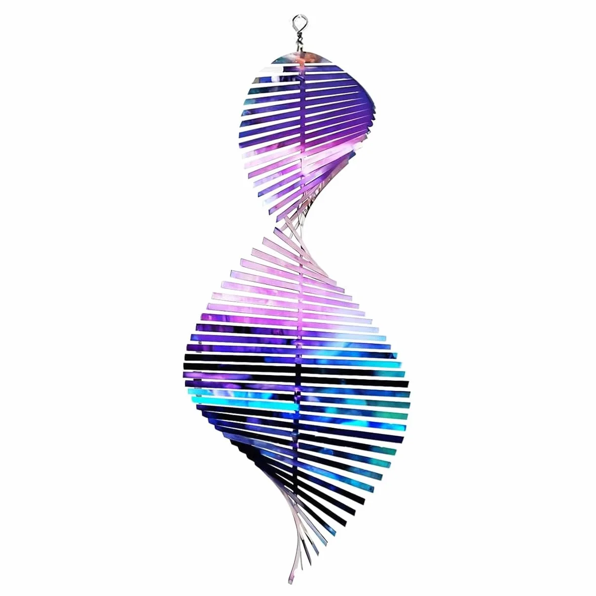 Qury Girandole a Vento, in Acciaio Inox, 3D, da Appendere, con Arcobaleno e Mulino a Vento, Decorazione per Interni ed Esterni, Ciondolo a Forma di Albero