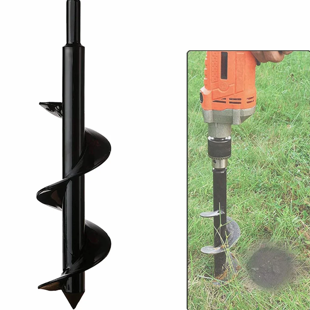 Giardino Scavatrice, Coltivatore del Suolo Punta da Trapano, Gambo Esagonale, Coclea delle piantatrici per Scavare buche, Utensili per Fiore Piantare Alberi Arbusti Coltivare (Dia:8cm L:30cm)