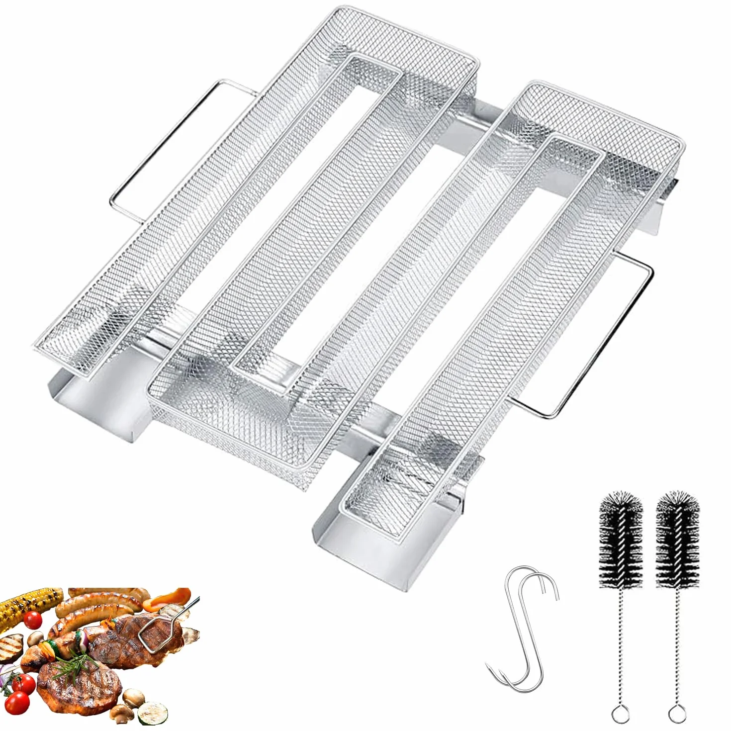 Generatore di Fumo Freddo in Acciaio Inox, Generatore di Fumo Freddo con Manico, Generatore di Fumo Freddo per Barbecue, Affumicatore, Riutilizzabile, 22,5 x 21 x 5 cm