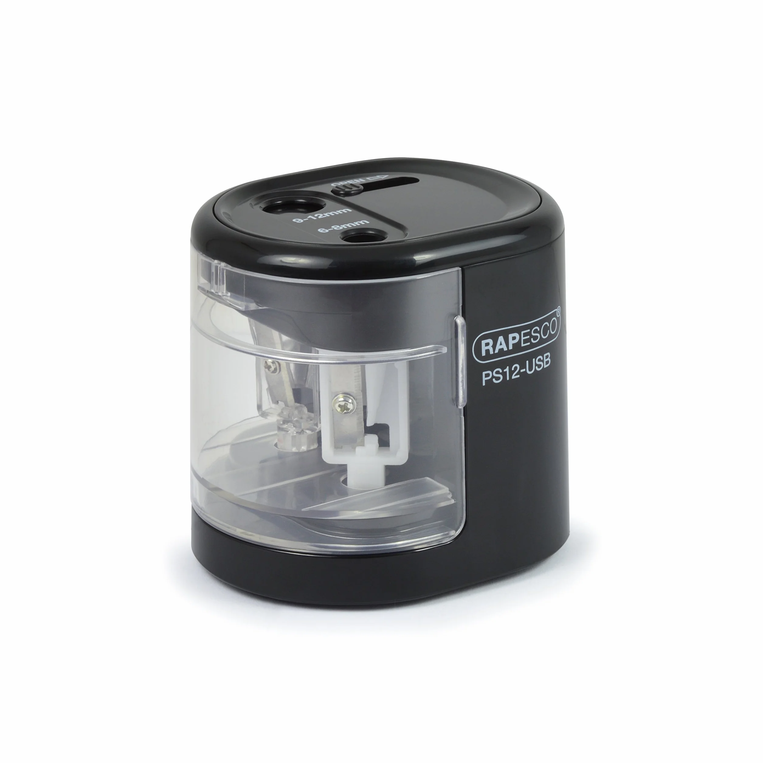 Rapesco 1449 Temperamatite Elettrico Automatico PS12-USB Nero
