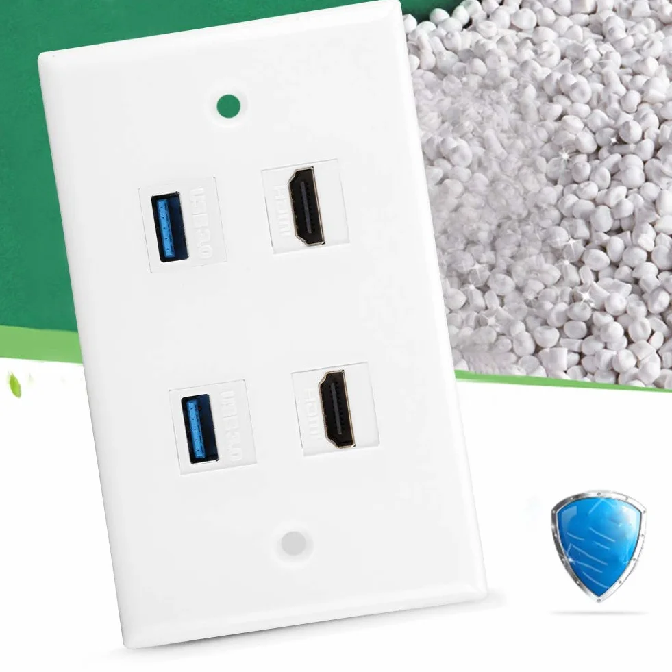 Piastra da parete HDMI 2 porte HDMI 2 porte USB 3.0 accoppiatore copertura video HDTV