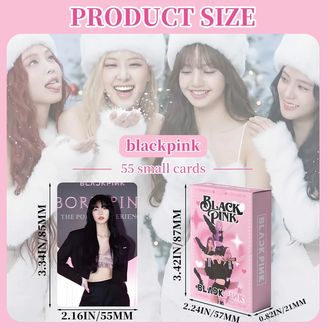 55 Pezzi Black Pink Photocard Kpop Merch Collezione Fan Blink Carte Decorazione Scambio Mostra Apprezzamento
