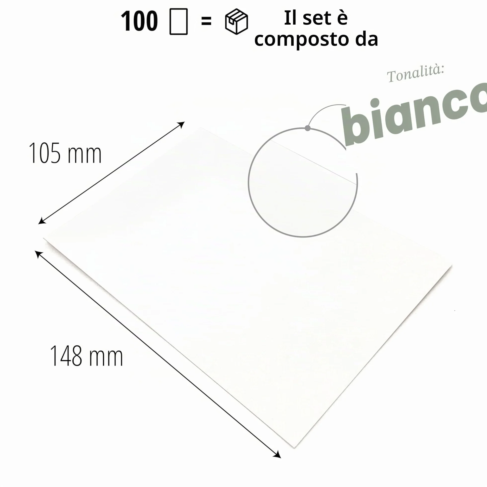 Cartoline vuote bianche 280 g/m² DIN A6 105 x 148 mm set 100 pezzi