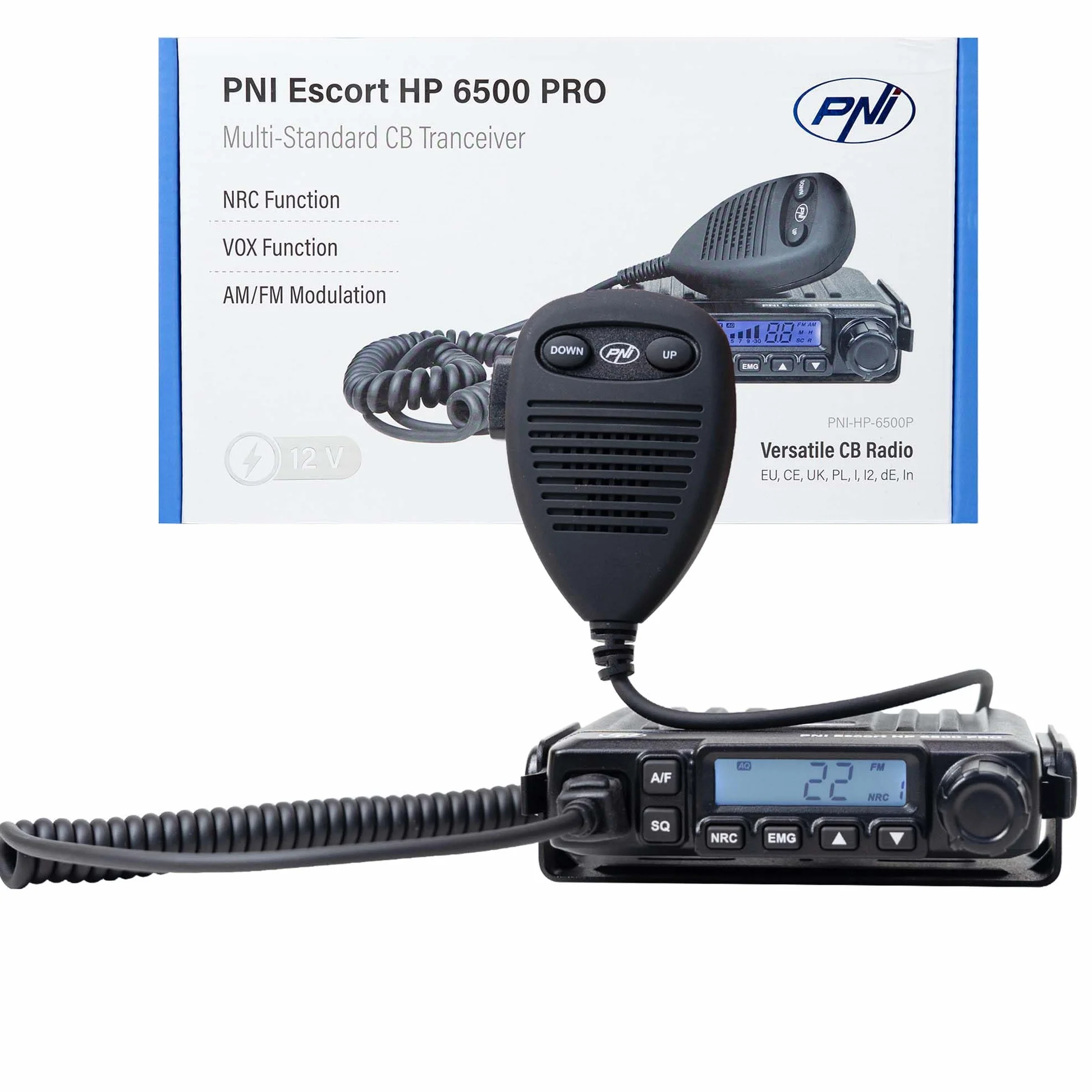 Radio CB PNI Escort HP 6500 PRO Multi-Standard VOX NRC 4W AM-FM 12V SQ ASQ