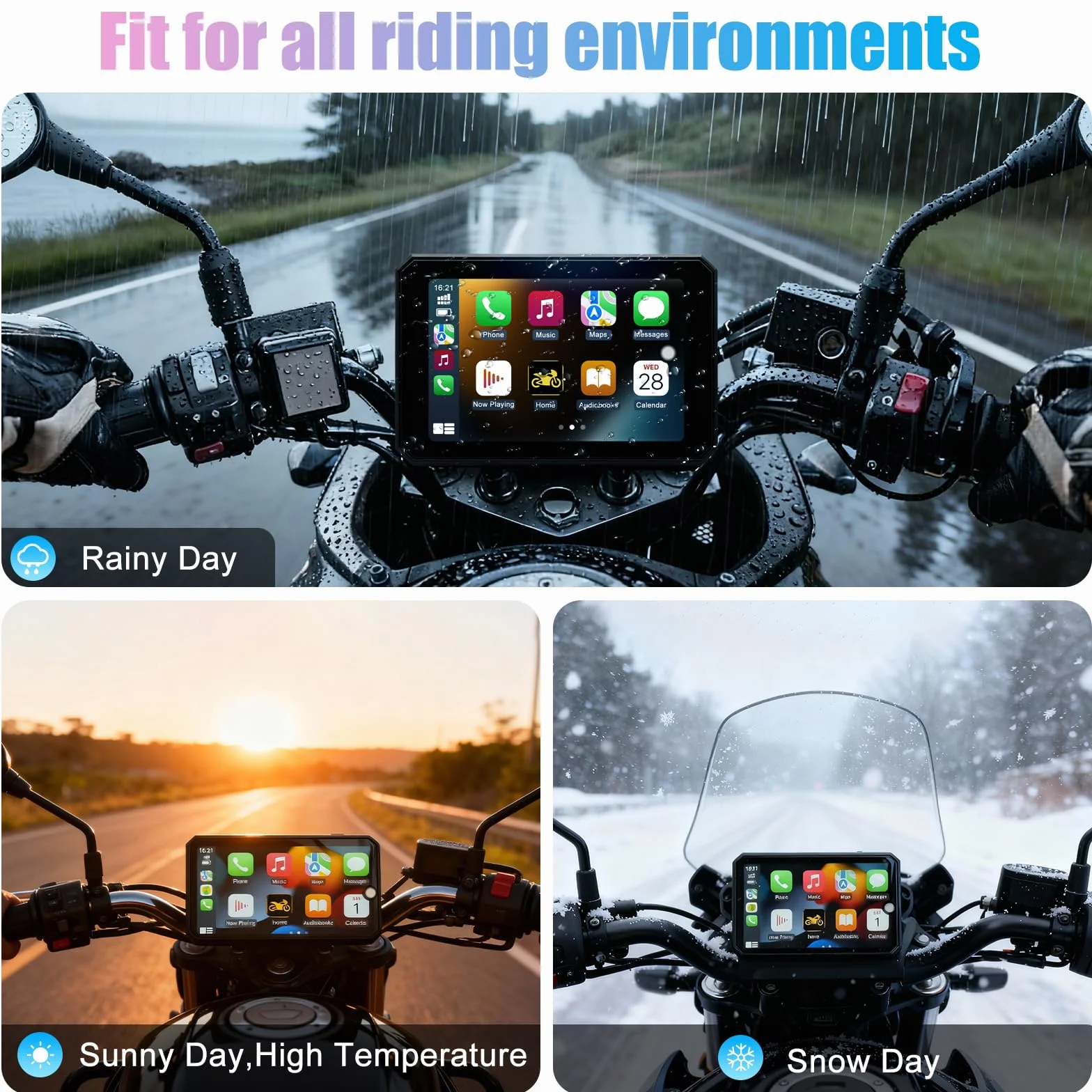 OBEST Carplay Android Auto Touchscreen IPS 5 pollici Impermeabile
