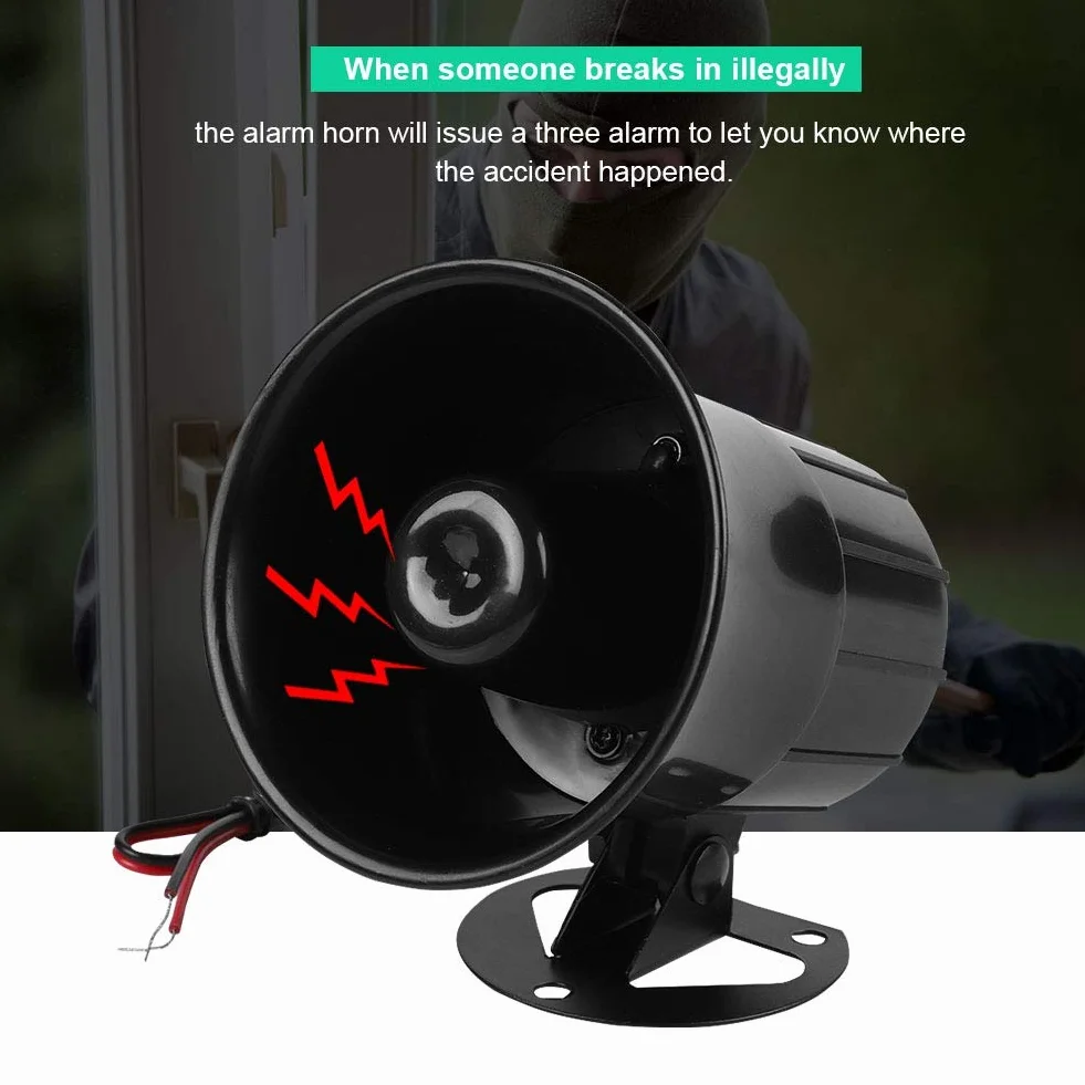 Sonew Allarme Corno DC 12V Sirena ad Alta Potenza 115dB per Sicurezza Domestica Indoor Outdoor
