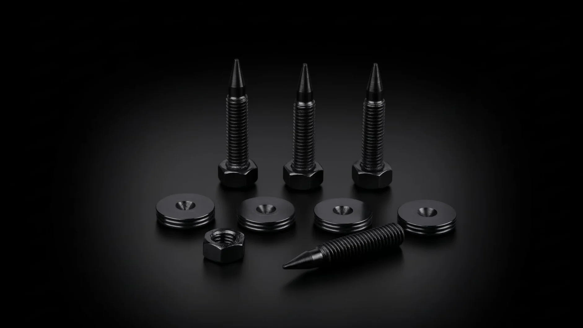 PrecisionGeek M6 Acciaio Annerito Spike Cono Absorber Altoparlanti Vite L-35mm Piedino 20mm 4pz
