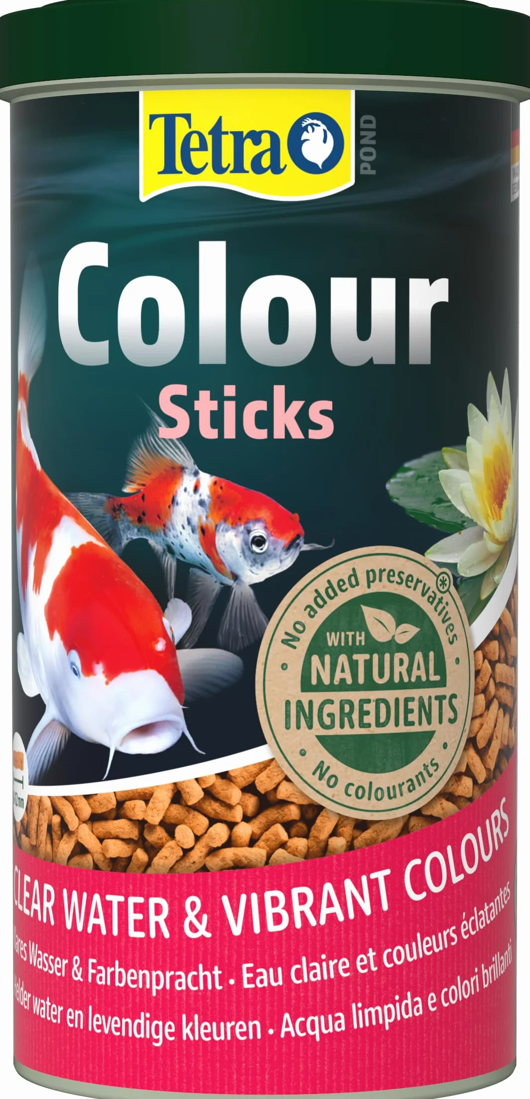 Tetra Pond Colour Sticks -Mangime Completo Galleggiante per Pesci del laghetto dai Colori Brillanti 1 L