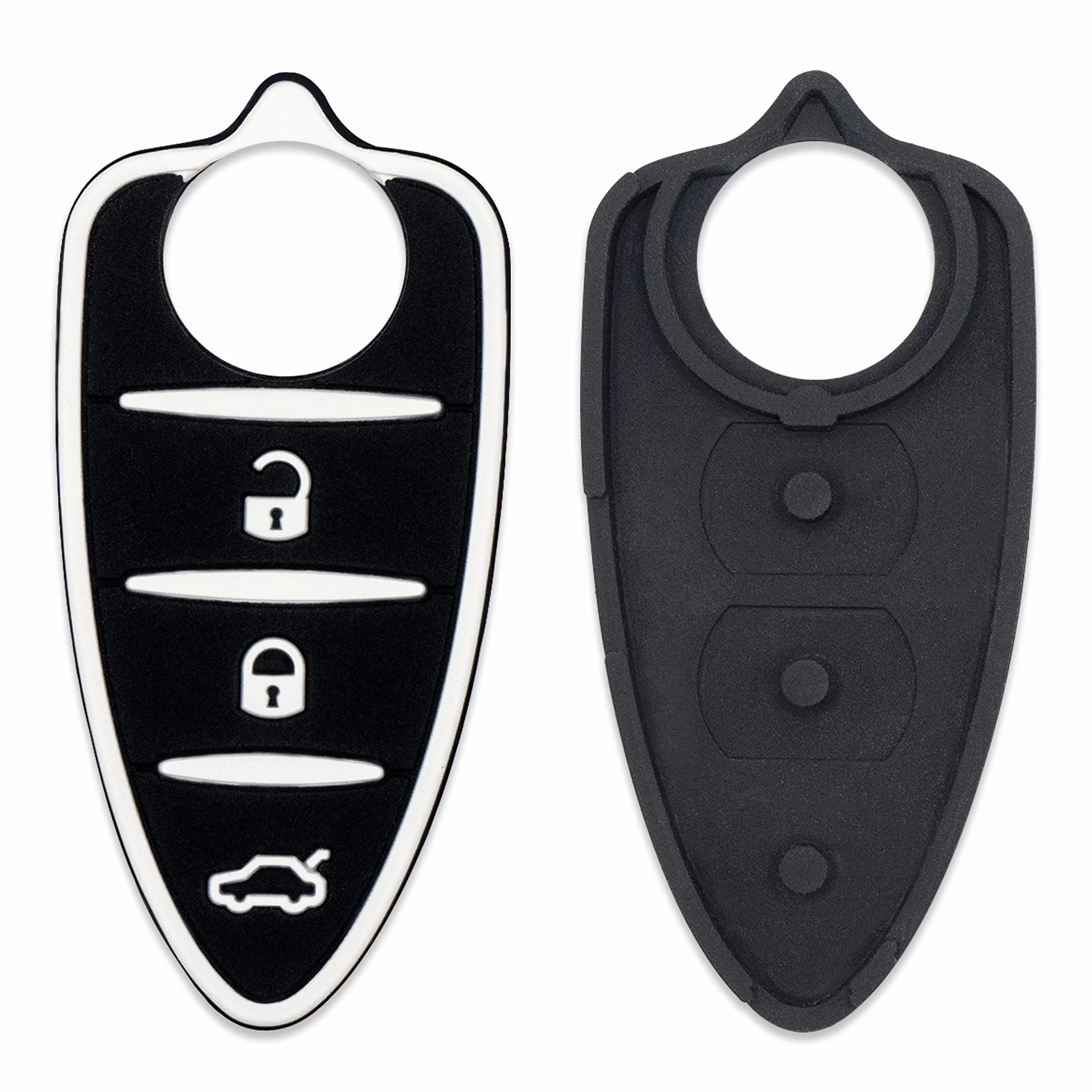 Alfa Romeo Mito Giulietta Brera 159 Silicone Key Case Replacement 3 Button Black White