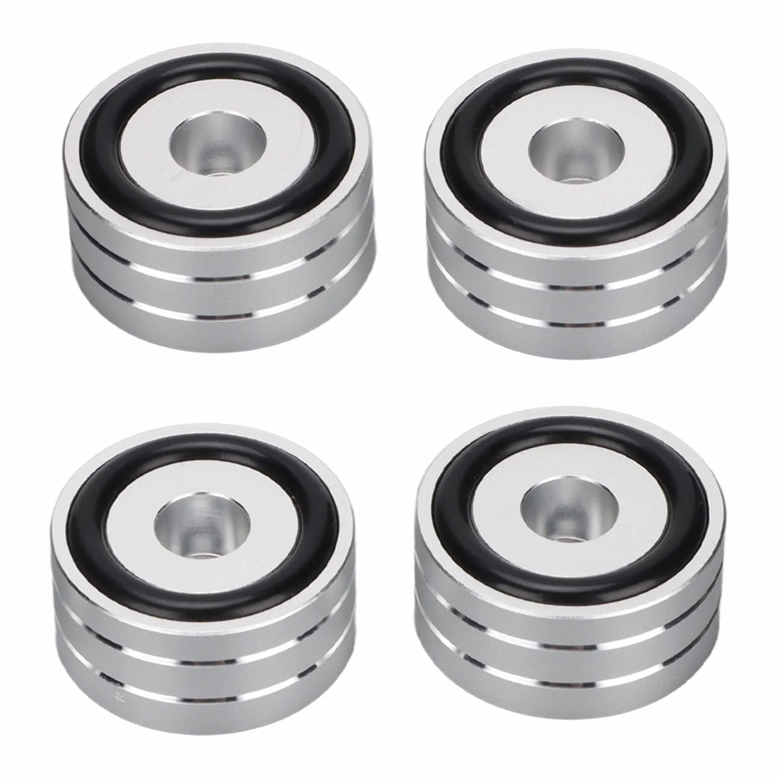 Piedini Isolamento Altoparlanti 4 Pezzi 40x20mm Alluminio Antiscivolo HiFi Argento