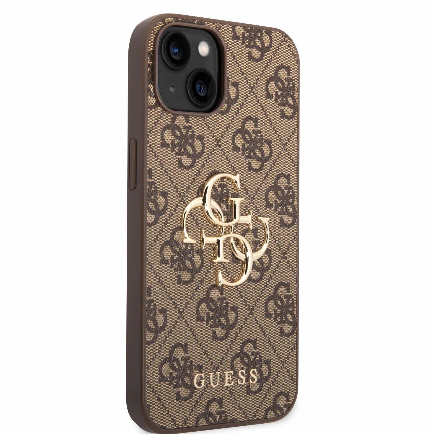 GUESS GUHCP15S4GMGBR Custodia rigida per iPhone 15 6.1", logo Big Metal