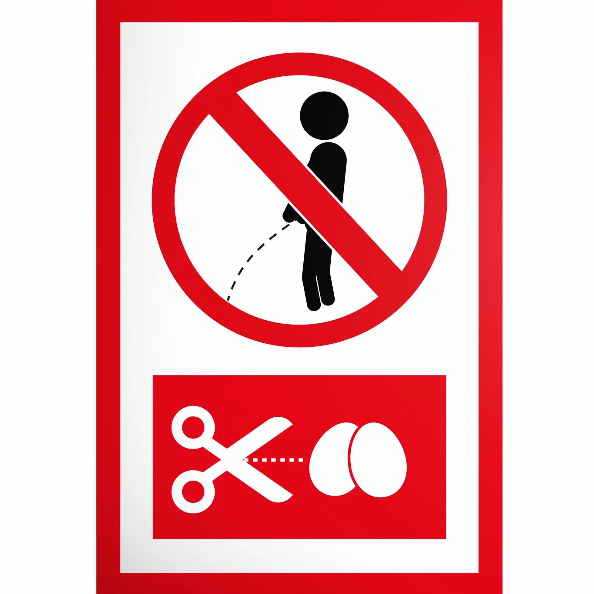 DankeDir! Cartello Vietato Pipì 20 x 30 cm - Targa per Porta Divertente Qui Non Urinare - Divieto di Pipì da Giardino