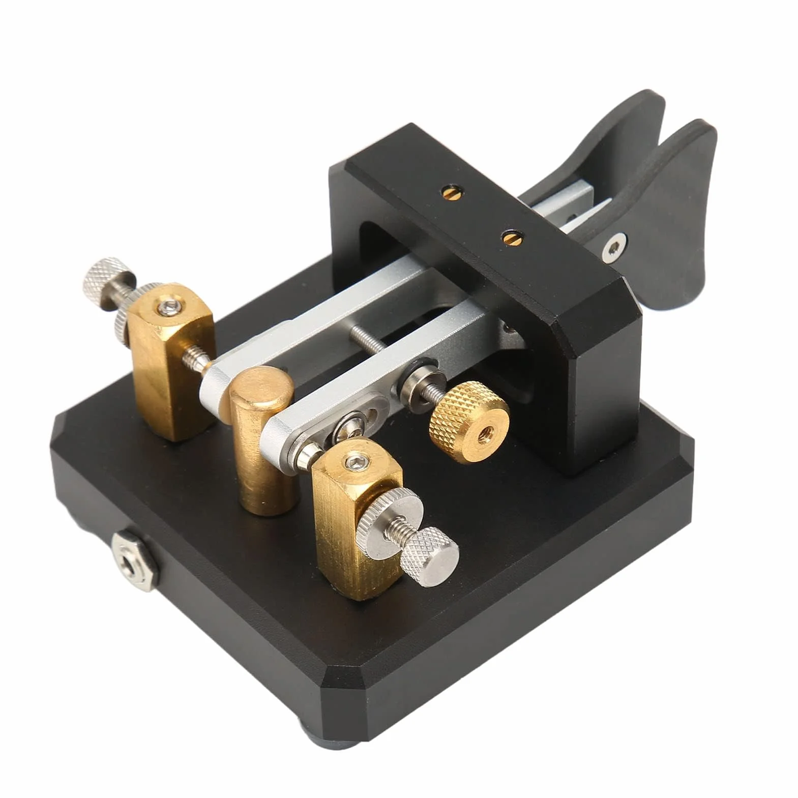 Mini CW Key Automatic Morse Code Keyer Telegraph Double Paddle POTA SOTA LOTA Nero