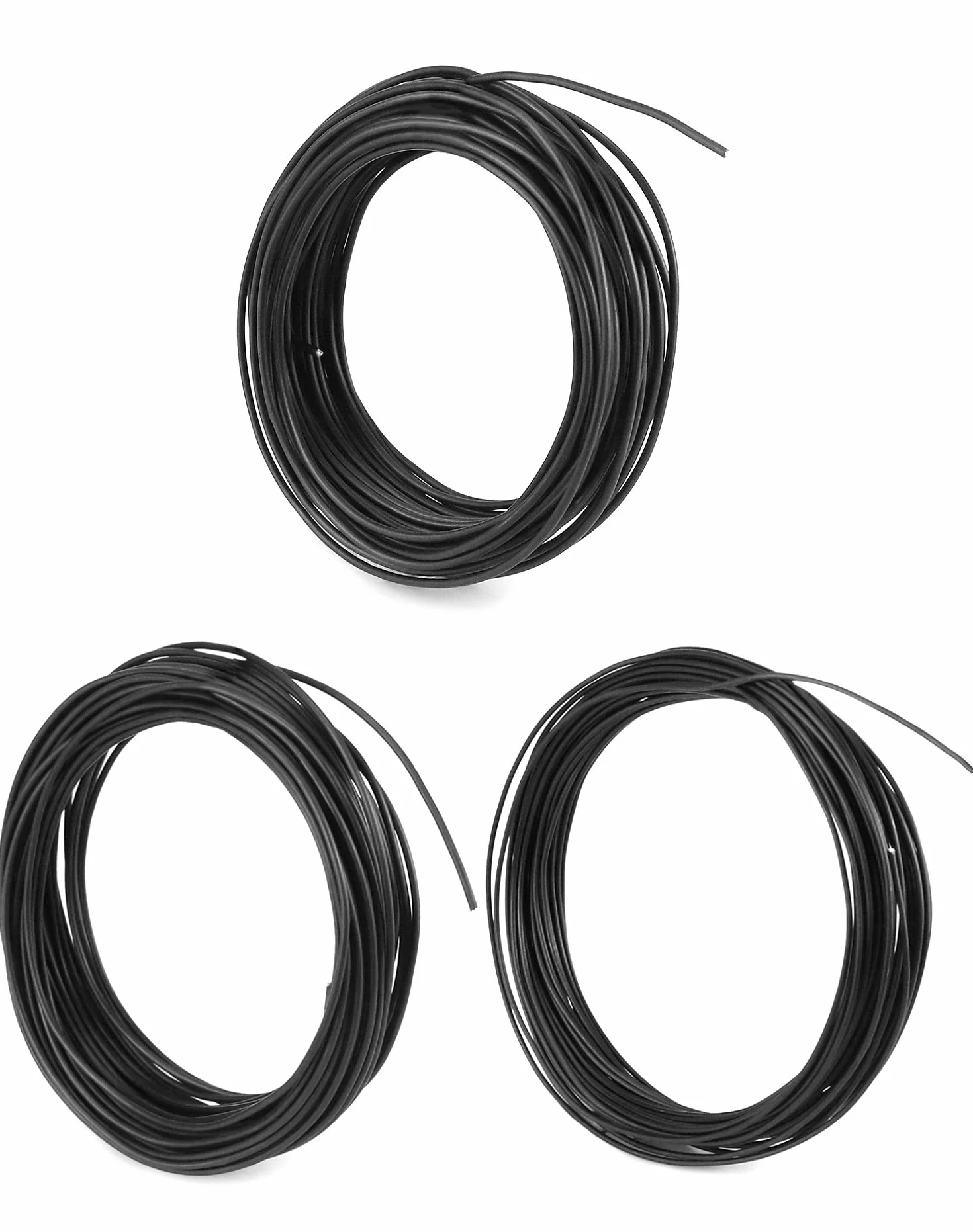 QWORK® 3 Rotoli Filo Bonsai Modellabile, Filo Alluminio Anodizzato per Bonsai Giardinaggio, 1,0mm/1,5mm/2,0mm, Ogni Rotolo 10m (Nero)