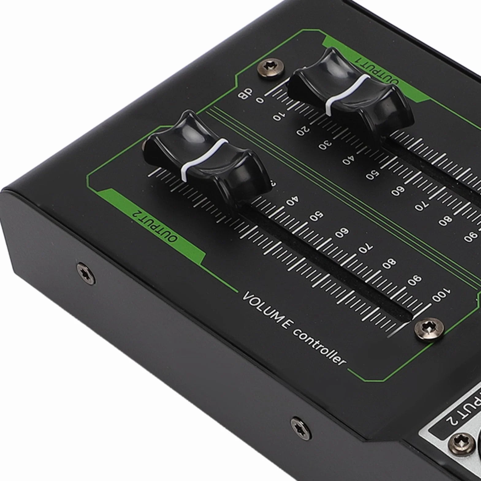 Controller di Volume Passivo Stereo XLR 2 Ingressi 4 Uscite, Fader 70 mm Alta Precisione, Audio HiFi