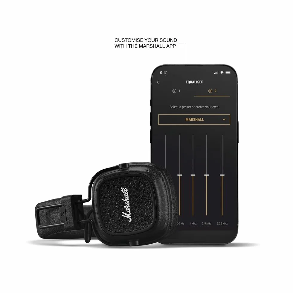 Marshall Major V Cuffie Wireless Bluetooth 100 Ore Riproduzione Nero