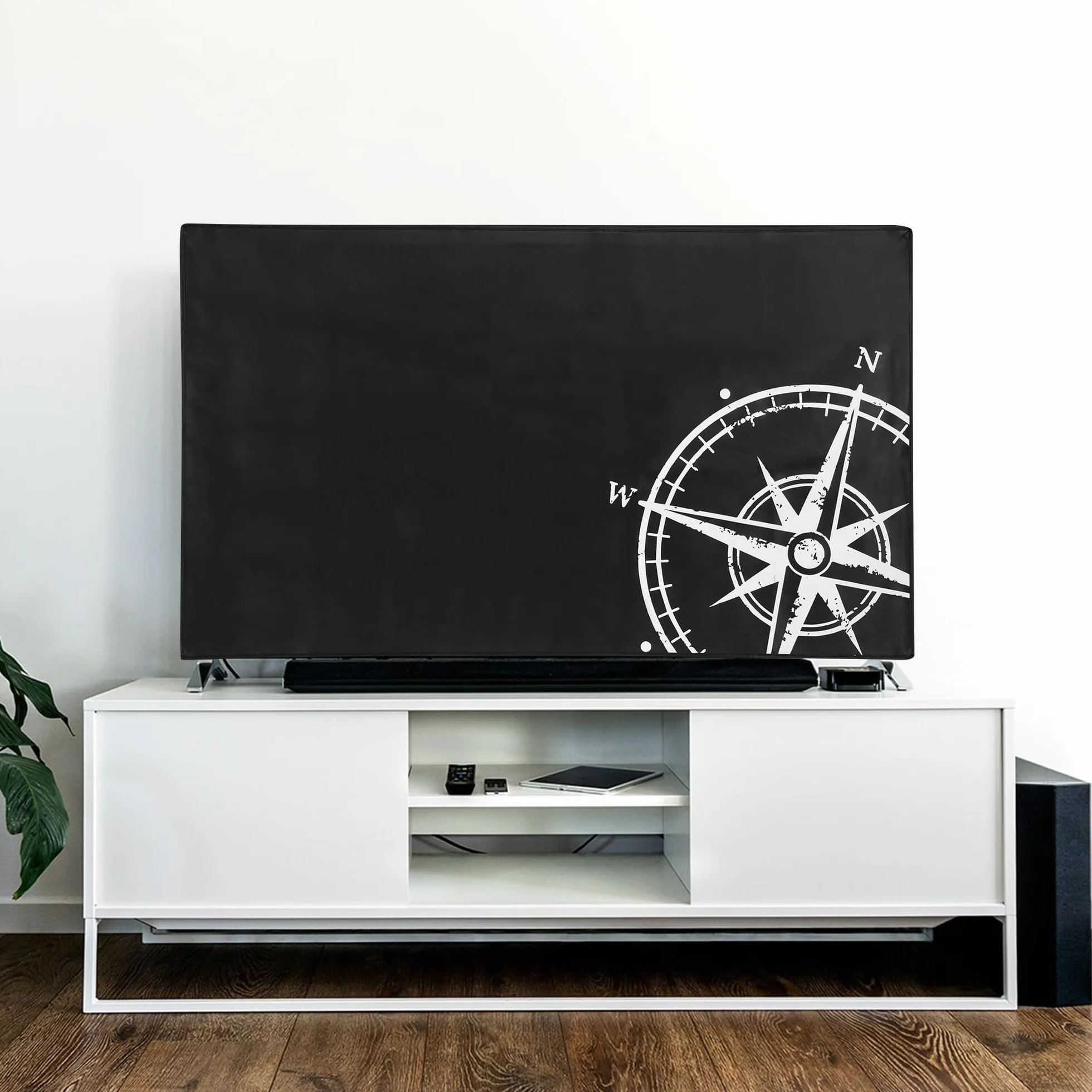 kwmobile Protezione TV 43" Cover Anti-Polvere PC TV Interno Bianco/Nero