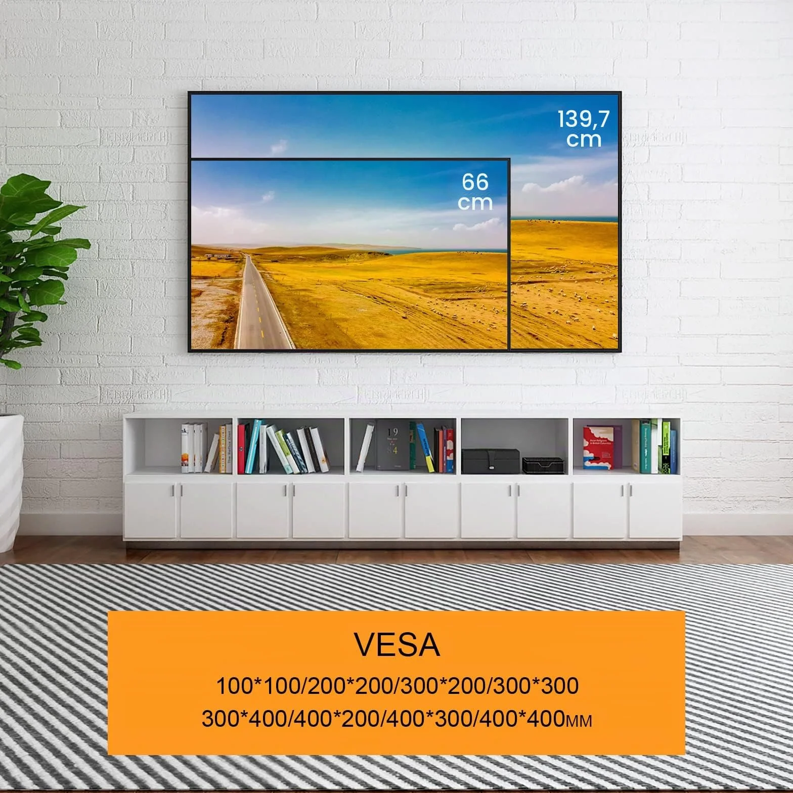 Suptek Supporto da Parete per TV 26-55 Pollici LED HD 4K HDR UHD VESA 400x400mm 45kg