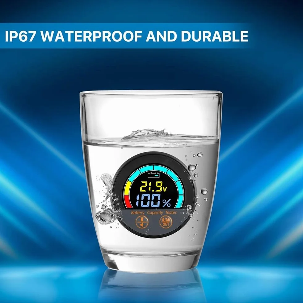 Tester per Batterie Impermeabile IP67 10-100 V 100 A Shunt Monitoraggio SoC Ah Litio LiFePO4