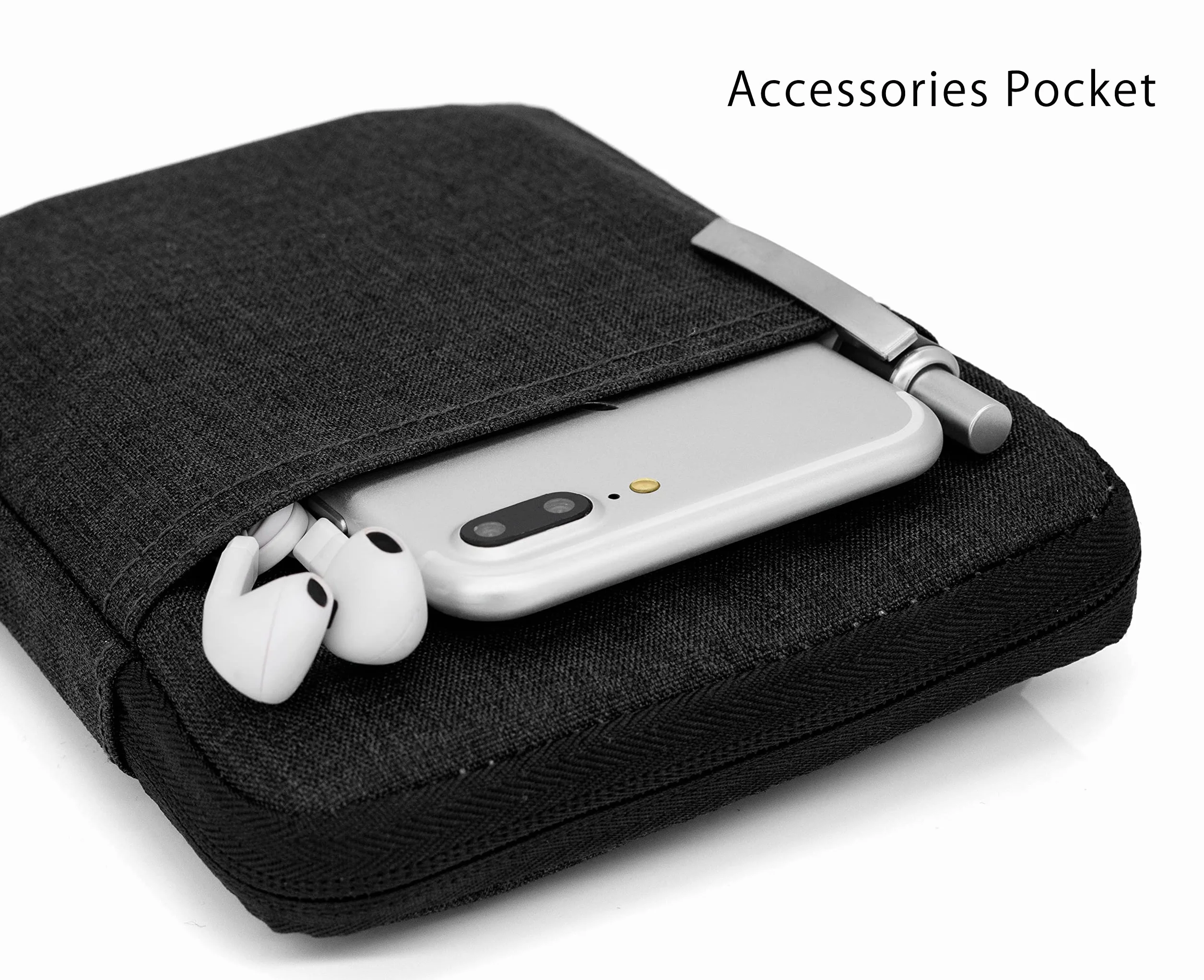 MyGadget Borsa Nylon 6,8" Case Protettiva per Kindle Paperwhite 11a Generazione Smartphone Nero