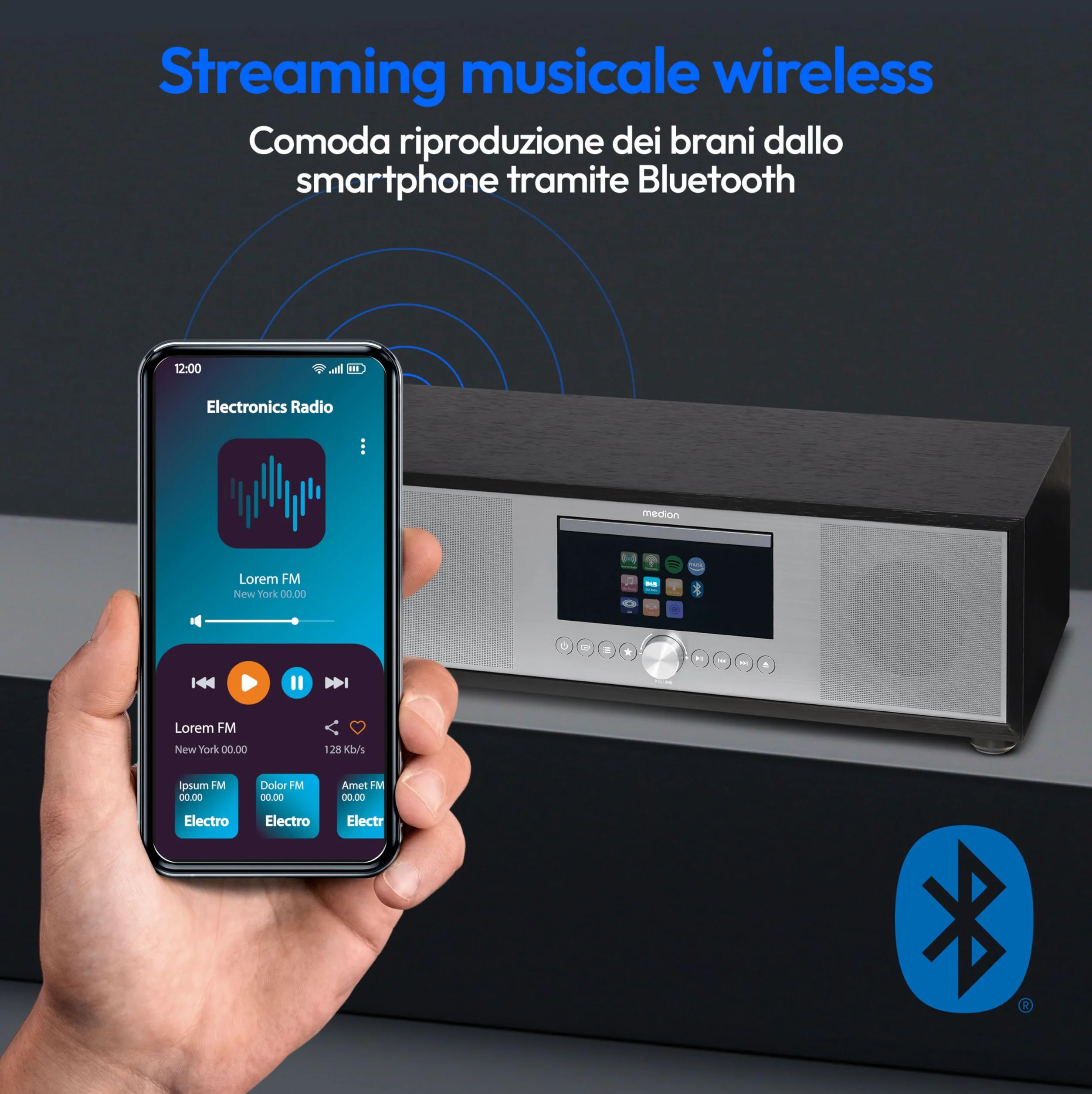 MEDION P66400 All-In-One Stereo System DAB+ CD MP3 Spotify Amazon Music FM USB AUX Subwoofer