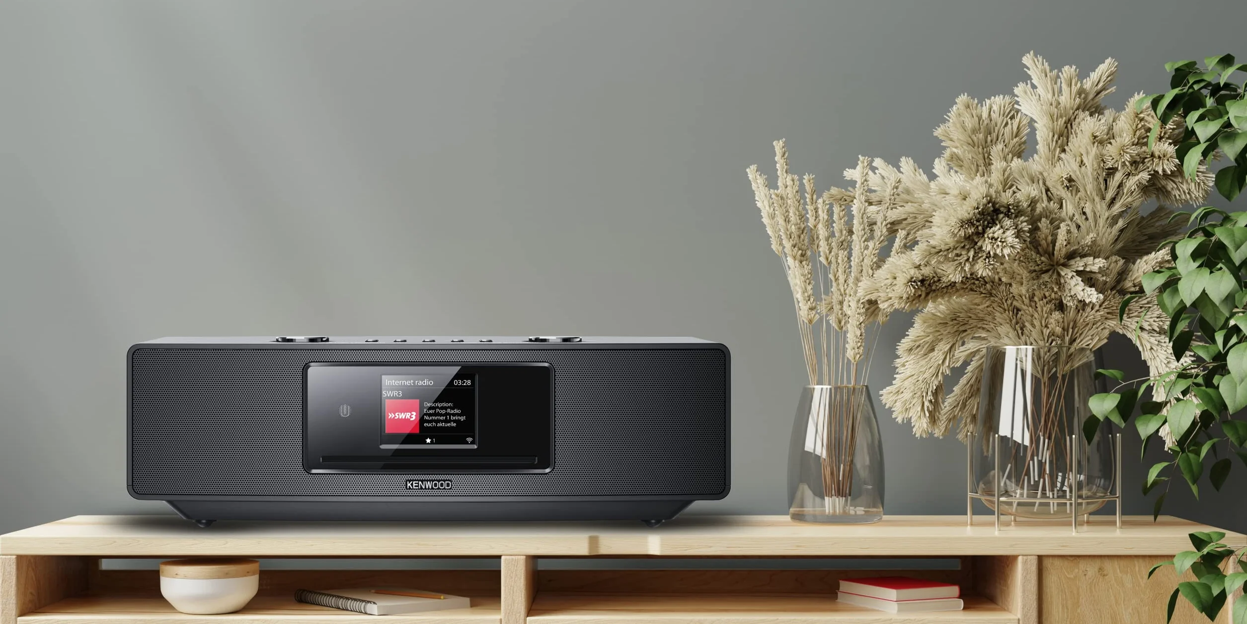 KENWOOD Radio DAB WiFi CR-ST700SCD, Radio Digitale DAB+ WiFi, Wyświetlacz 7,1 cm, Orologio Radiosveglia, Odtwarzacz CD, USB, Czarny