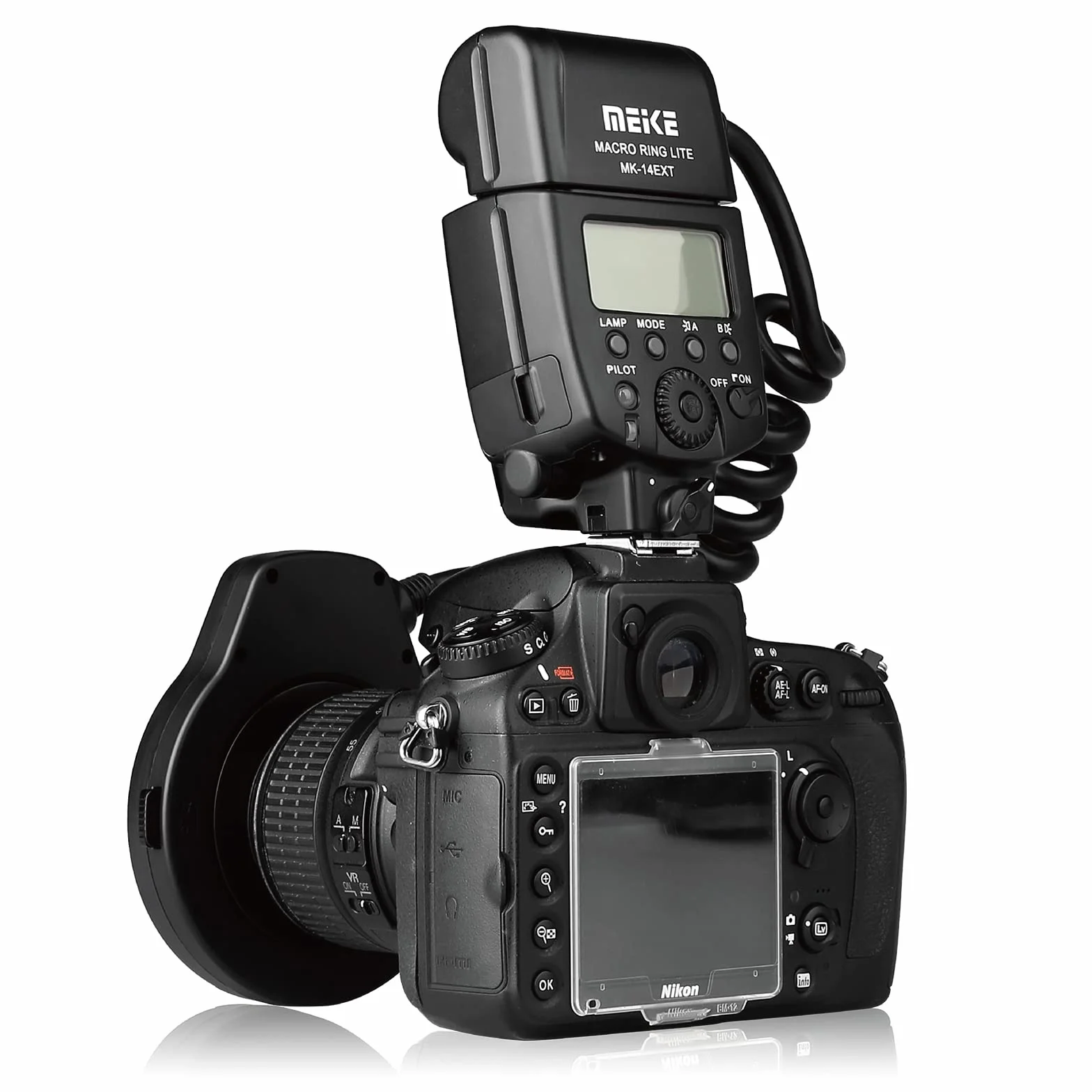 Meike MK-14EXT-N I-TTL Macro Ring Lite Flash LED AF Assist Lamp for Nikon D5100 D3200 D3300 D5200 D90 D850 D3500