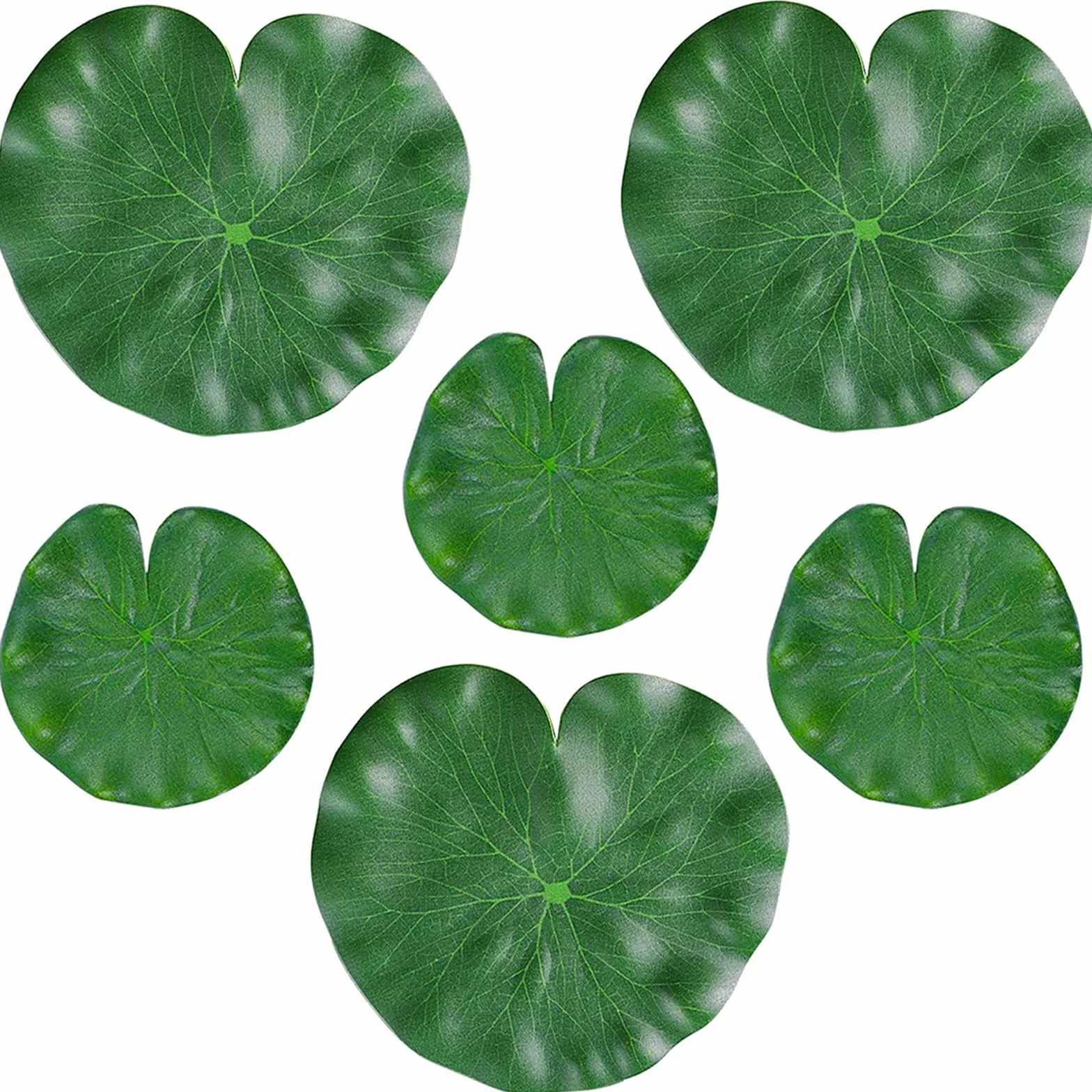 Foglie di Loto Artificiali, 6 pezzi Foglie di Loto Artificiali Galleggianti,Ninfee Galleggianti,Foglie di Loto Artificiale,Foglie Galleggianti per casa, giardino, laghetti, piscine, acquari, acquari
