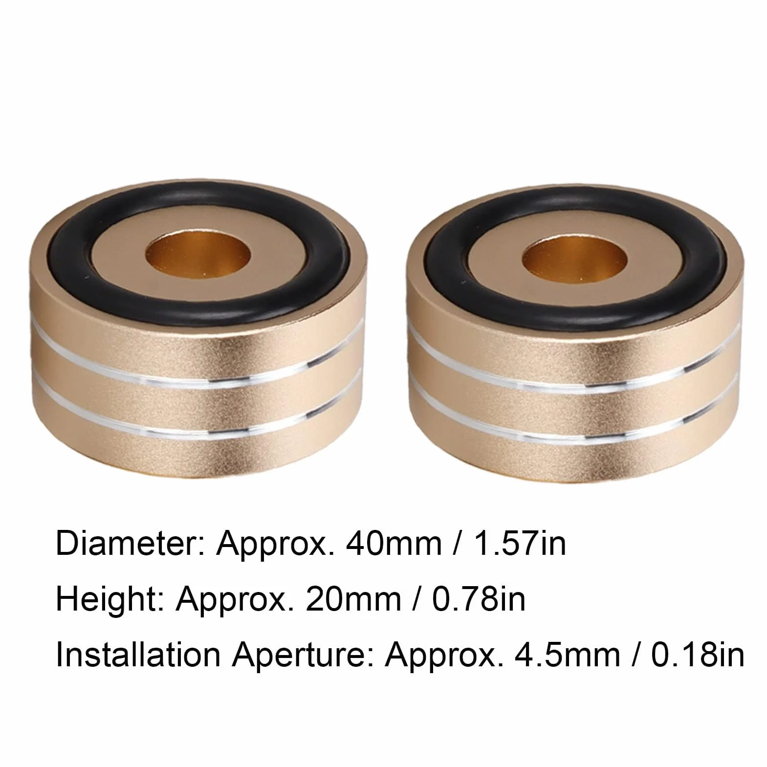 Piedini Isolamento Altoparlanti Antiurto 40x20mm Adesivi per Giradischi Teatro (Oro)