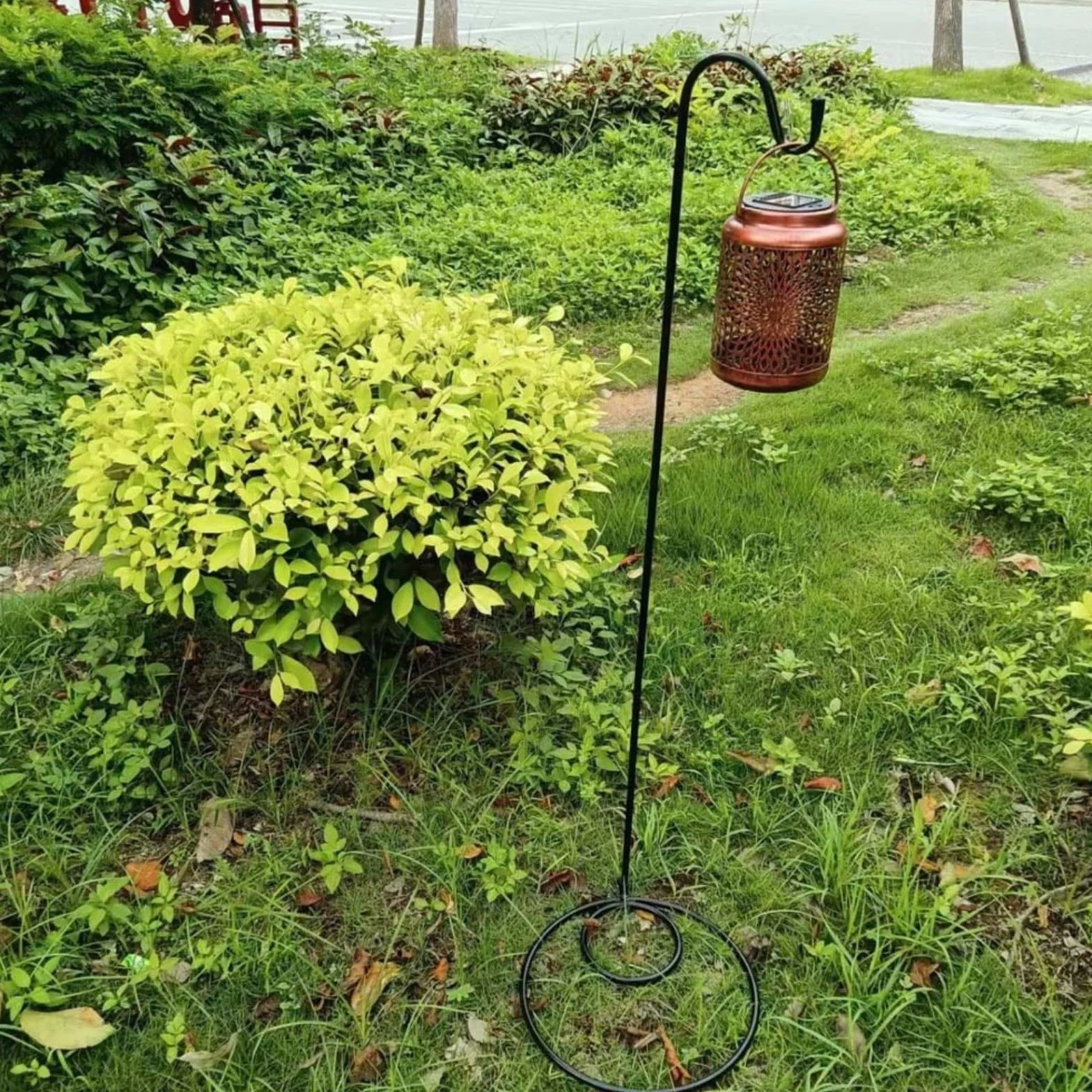Espositore da giardino Iron Shepherd's Hook 1,2 m resistente alla ruggine nero