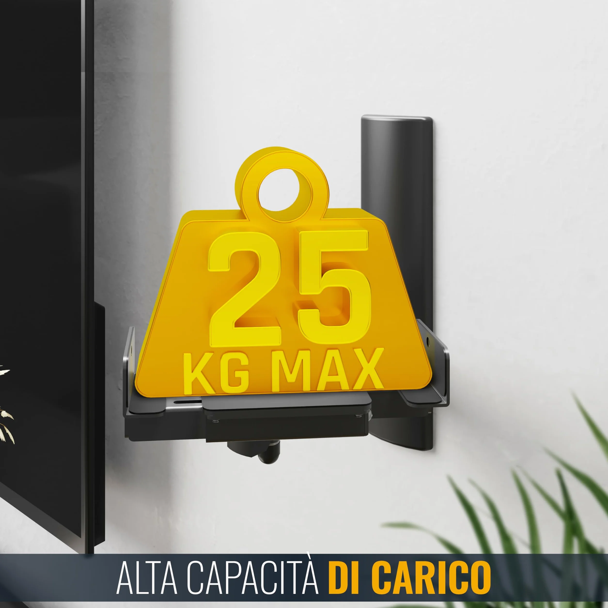 RICOO Supporto altoparlanti parete LH023-B Girevole Inclinabile Braccio muro Nero 2 pezzi