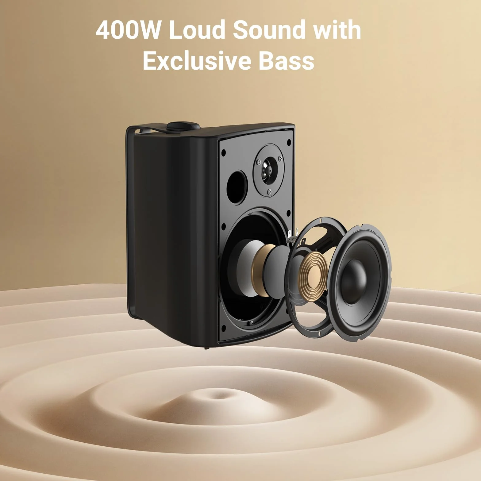 STUDIOFINIX 6.5 Cali Altoparlanti da Parete 2 Vie Passivi Outdoor 400W ABS Nero
