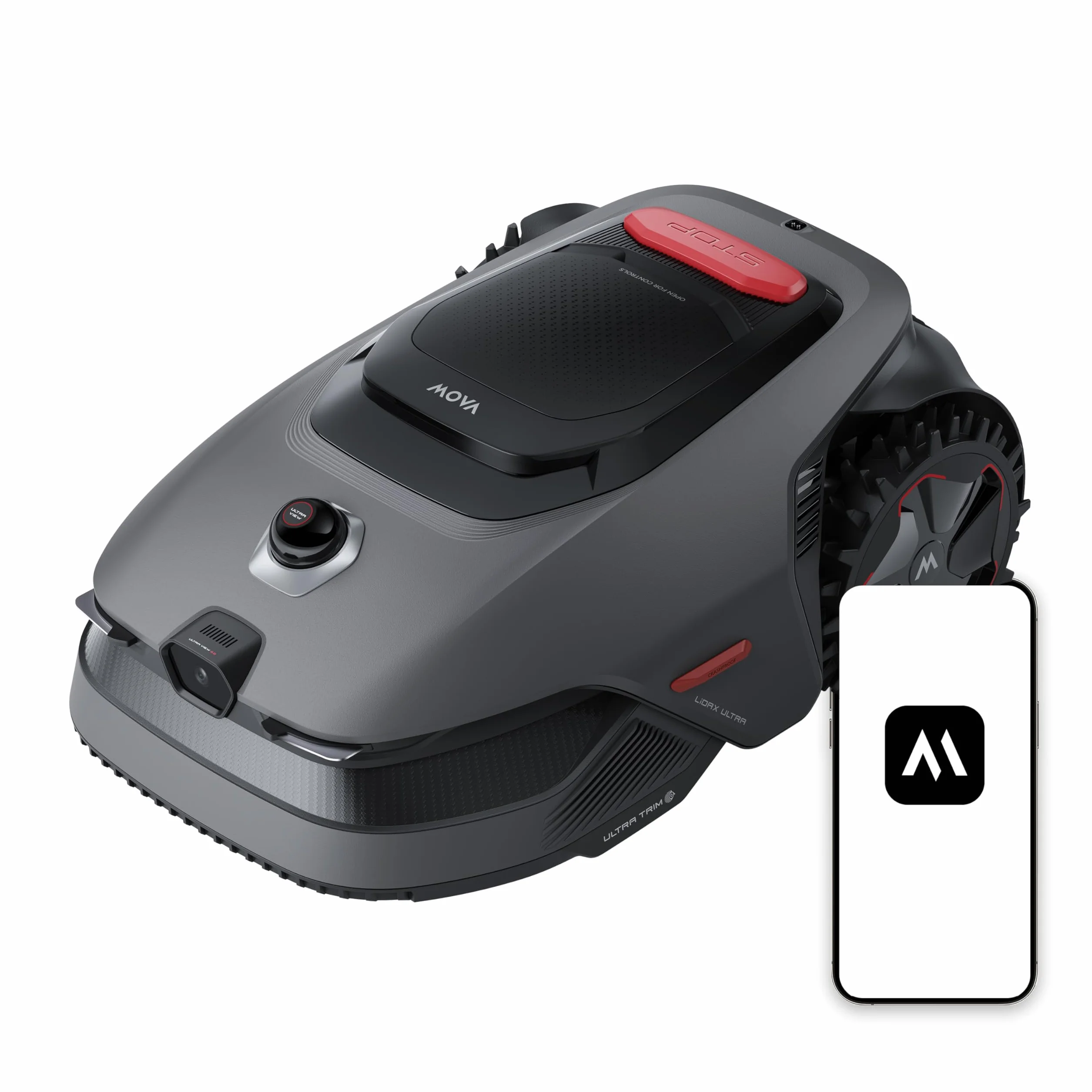 MOVA LiDAX Ultra 800 Robot Tagliaerba Senza Filo Perimetrale, Consigliato 800 m², Mappatura Automatica senza RTK con LiDAR 3D 360° e Visione IA, Taglio Bordi 5 cm, Percorso a U Efficace