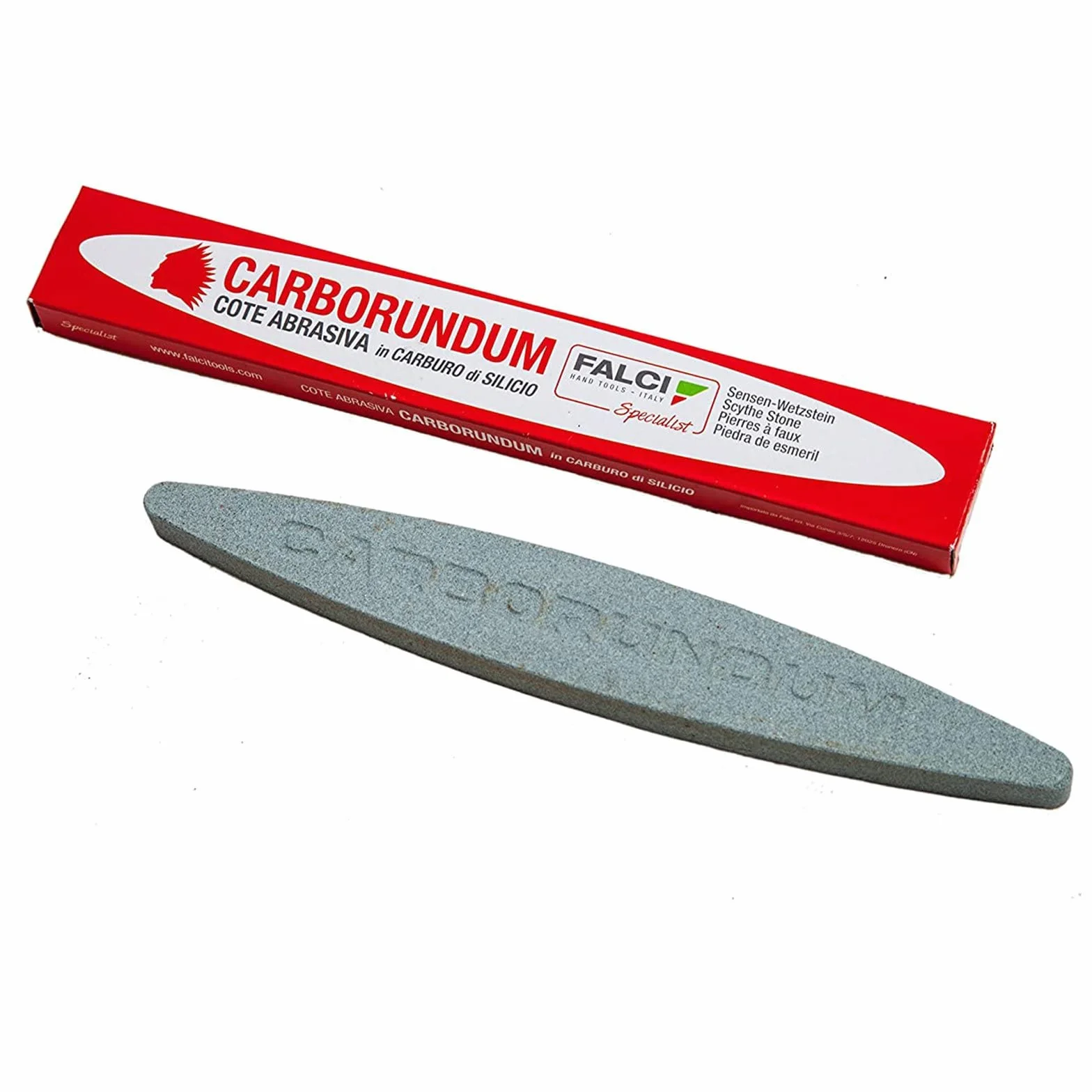 La zappa Pietra cote "Carborundum" per affilare coltelli, forbici e falci al corindone 23 cm (Falci in carburo di silicio 23 cm)