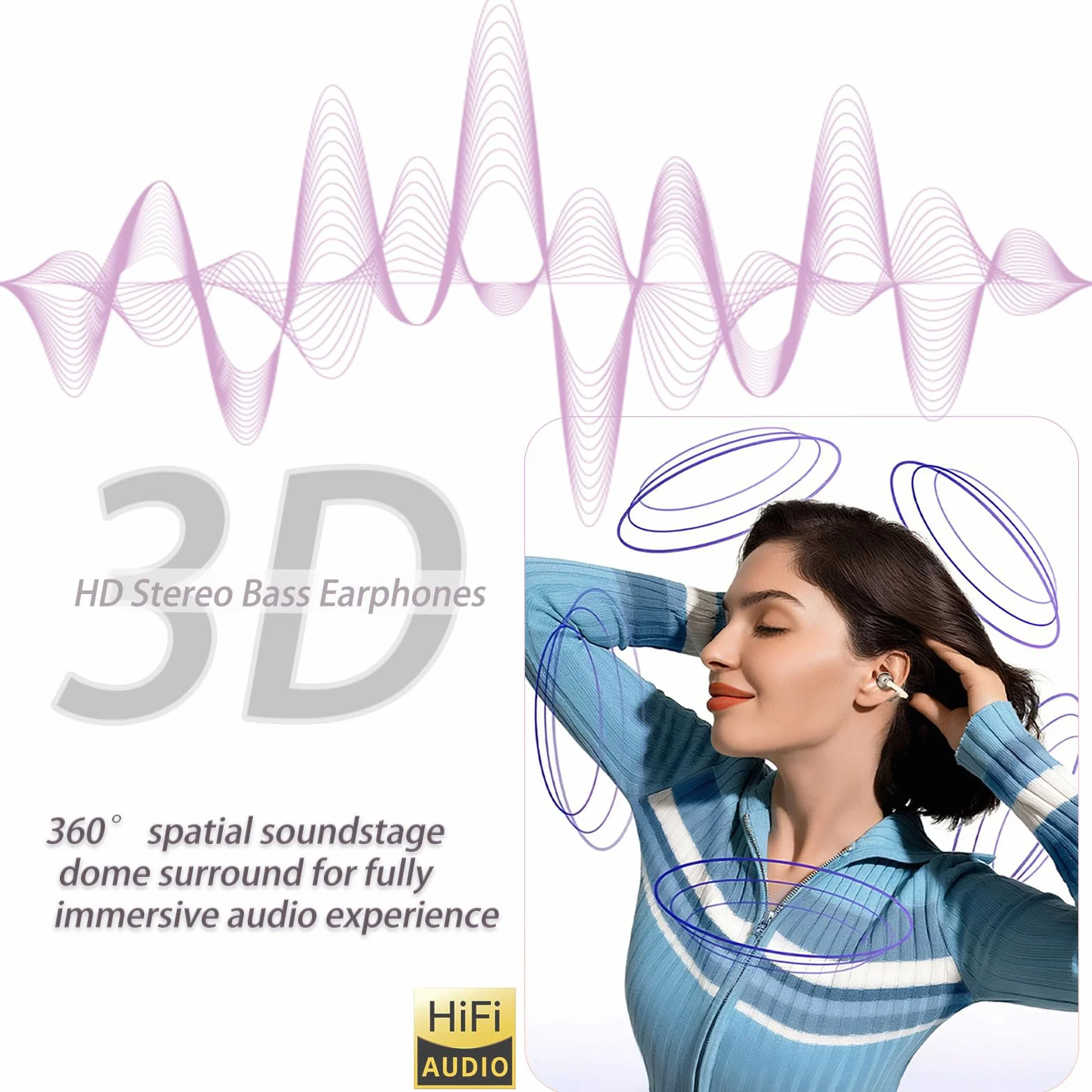 Cuffie Bluetooth 5.4 Ultraleggero 4.3g LED Schermo Design Aperto Stereo HiFi On Ear 50 ore IPX5 Clip Orecchio Wireless