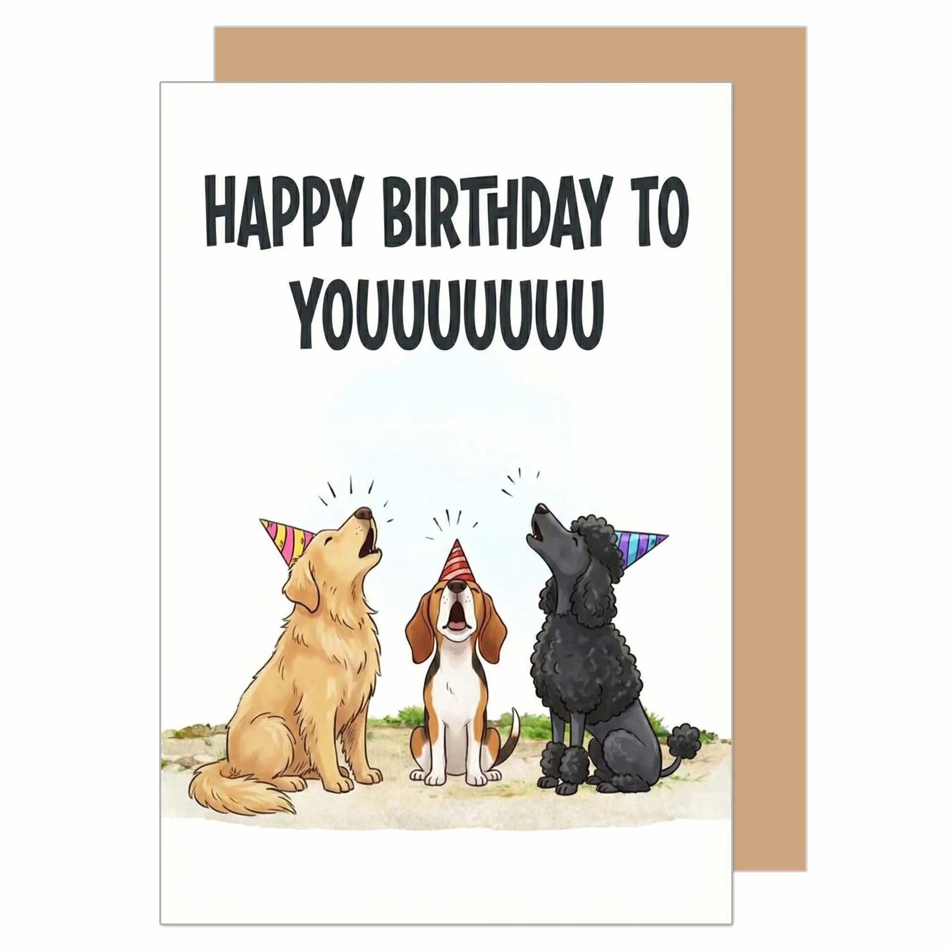 Edition Seidel Biglietto di auguri di compleanno con busta, Vibe Party cantare umorismo per cani uomo donna