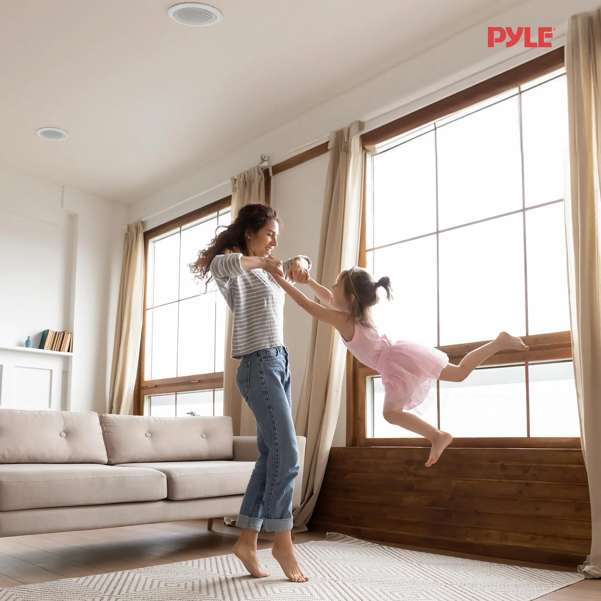Pyle Altoparlanti Casse Audio da Incasso a Soffitto Bianchi 13,3 cm Coppia 2 Vie 150 Watt 80Hz–20kHz