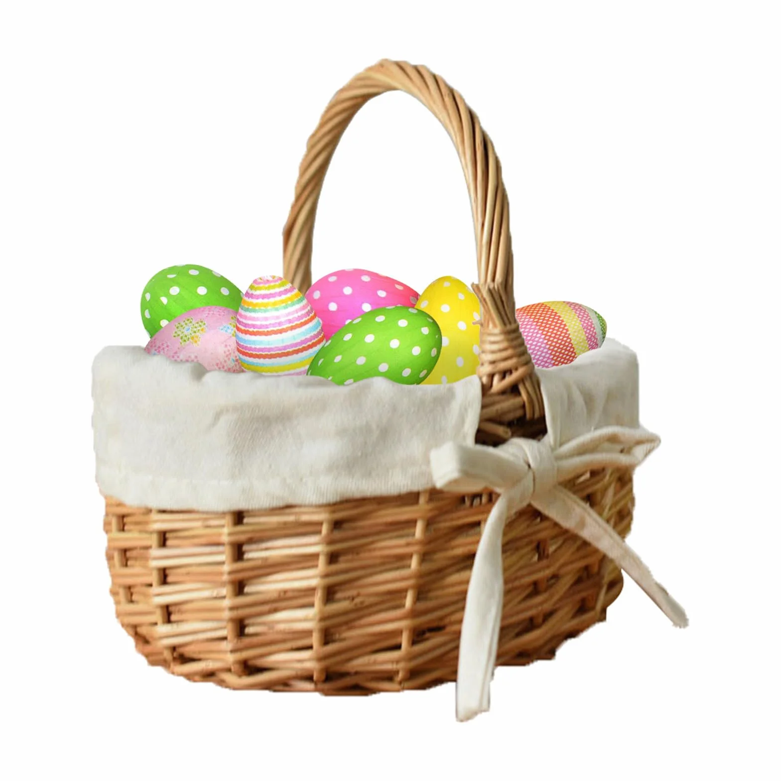 Cestino pasquale per bambini, cestino da picnic in vimini intrecciato a mano, con manico pieghevole, per frutta, picnic, uova, cestino regalo pasquale per frutta, caramelle, vino, raccolta uova