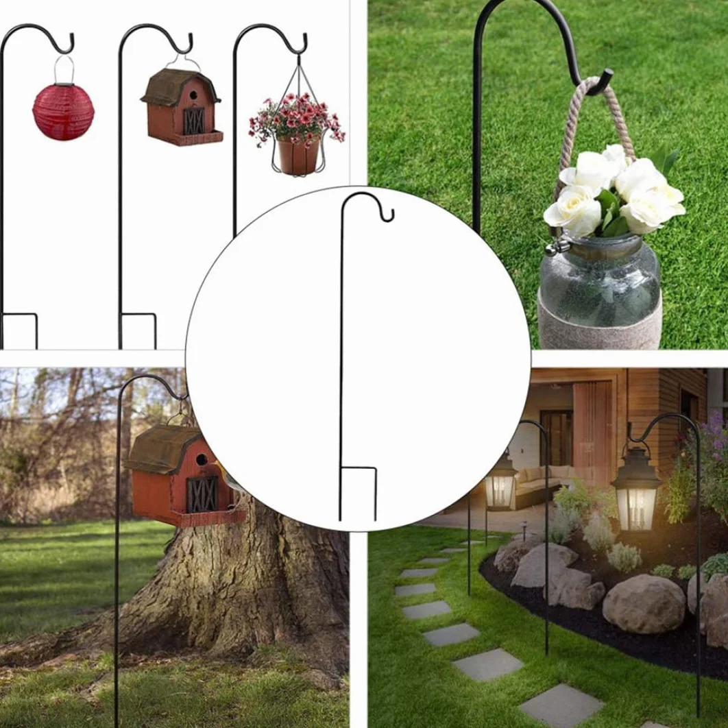 Ganci da giardino in metallo altezza regolabile 2 pz per lanterne natalizie solari