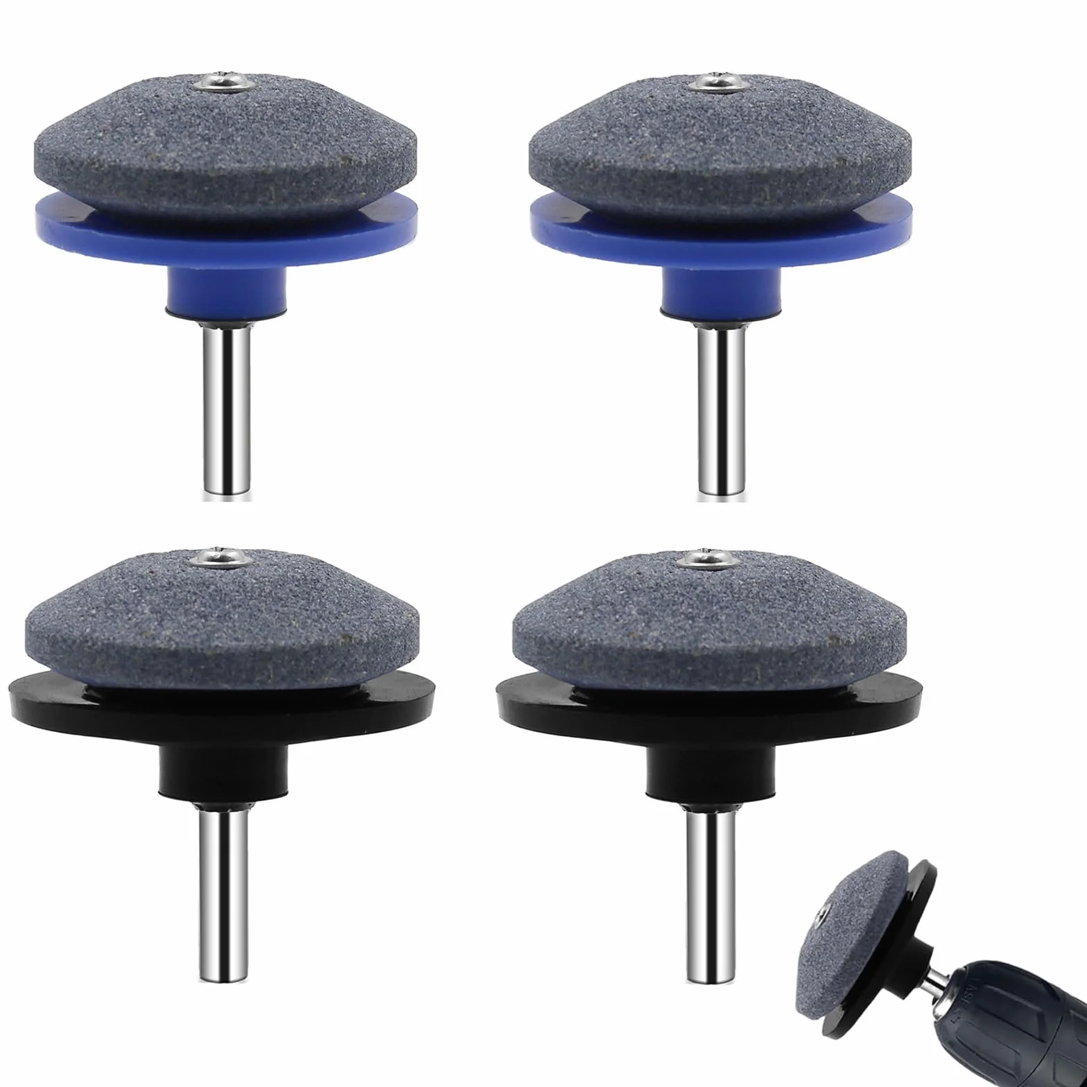 4 Pcs Affilatrice Testa Affila Lame Tagliaerba Affilacoltelli per Lame Smussate di Tosaerba Affilacoltelli per Tosaerba 2 Pezzi Blu, 2 Pezzi Neri Perfetto per Gli Attrezzi da Giardino