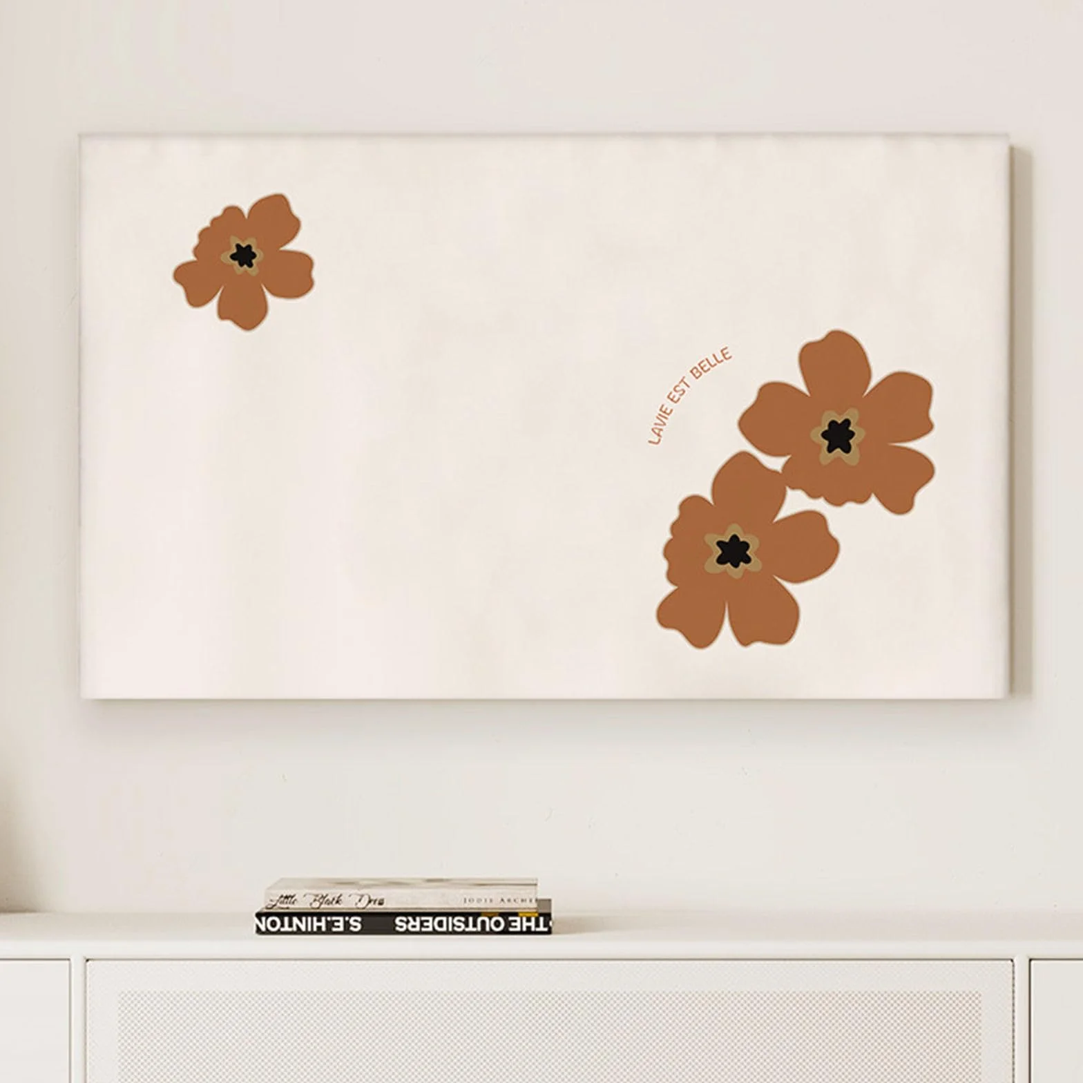 Hixingo Copertura TV Antipolvere Elastica Universale 55-65inch Fiore marrone
