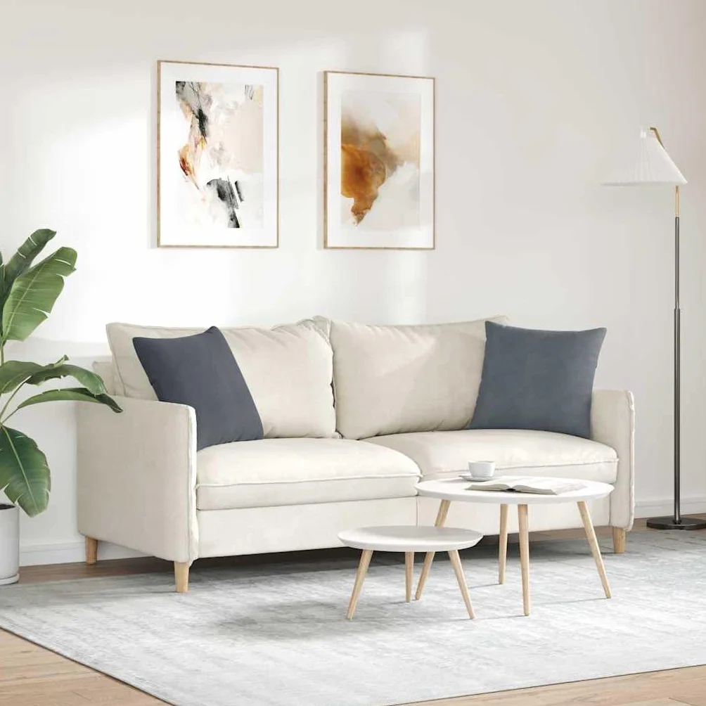 Cuscino decorativo corda 45x45 cm set 2 pezzi grigio scuro chiusura lampo imbottitura poliestere