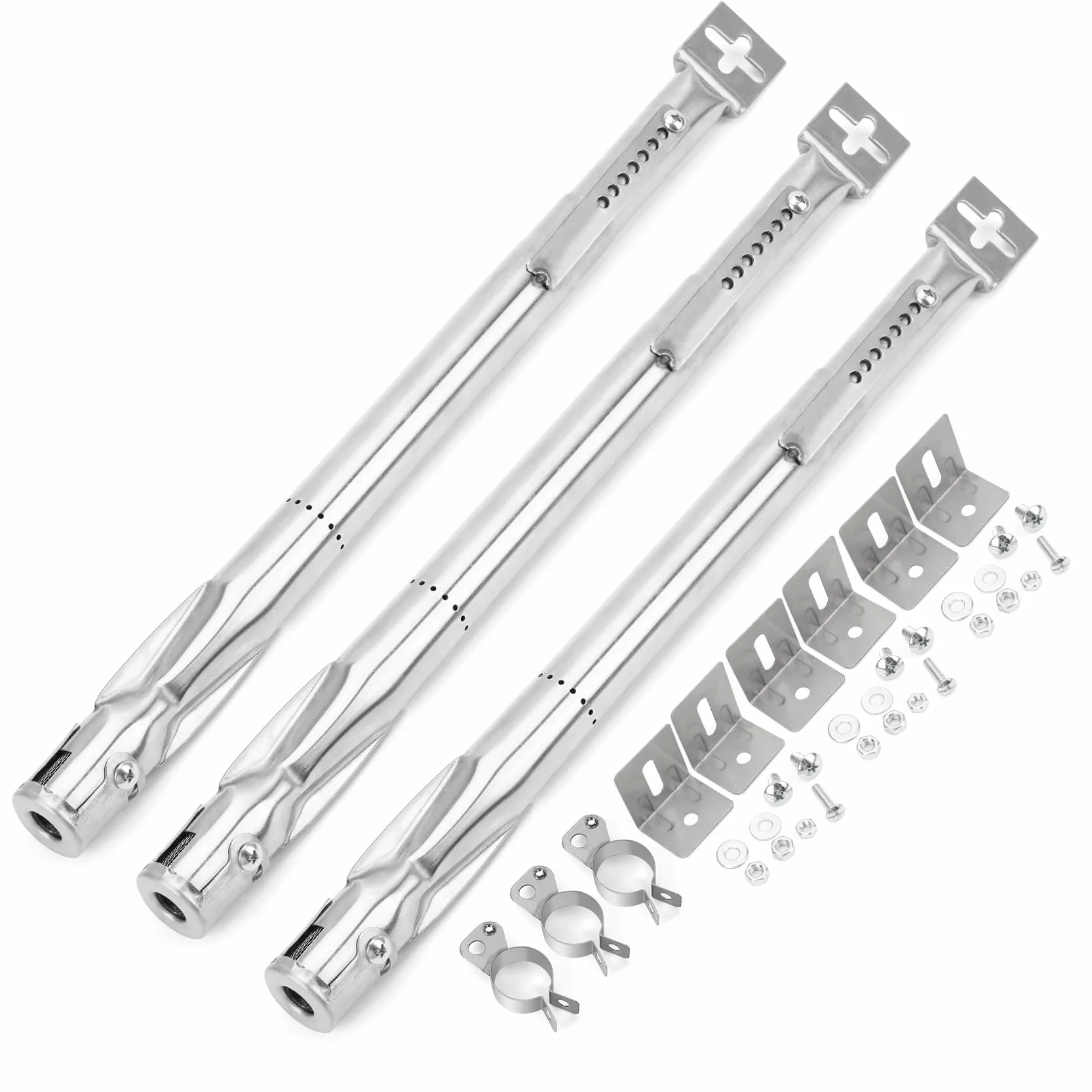 onlyfire Sostituzione del Tubo bruciatore Grill a Gas Universale, Acciaio Inossidabile Bruciatori per Barbecue a Gas, Allungabile da 36 cm a 50 cm, Diametro 12 mm (3 Pezzi)